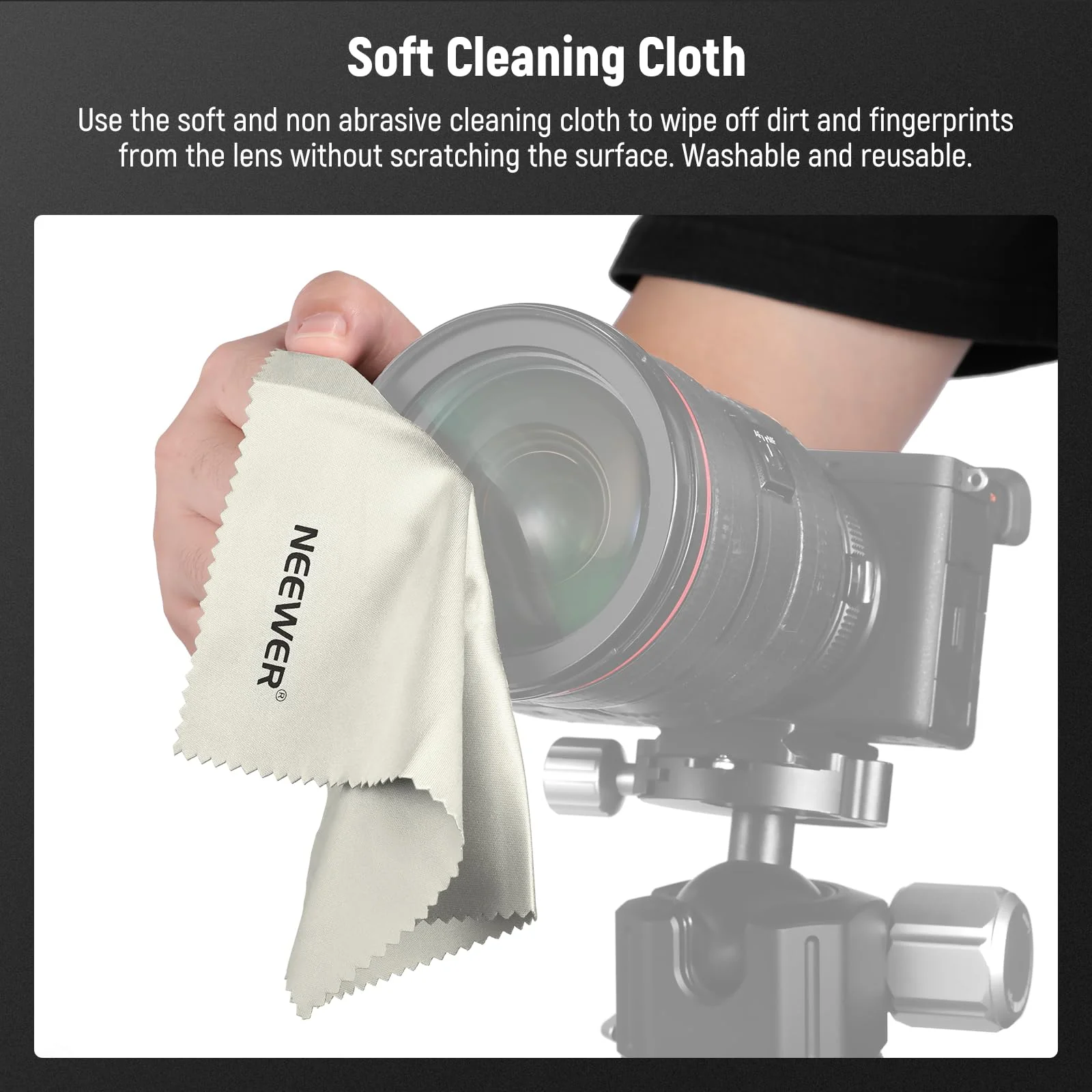 Neewer 67mm Lens Cap Kit (2 Pack), Lens Cover with Anti Loss Strap and Cleaning Cloth, Compatible with Canon Nikon Sony Fujifilm Panasonic Camera Lens of 67mm Diameter - Image 7