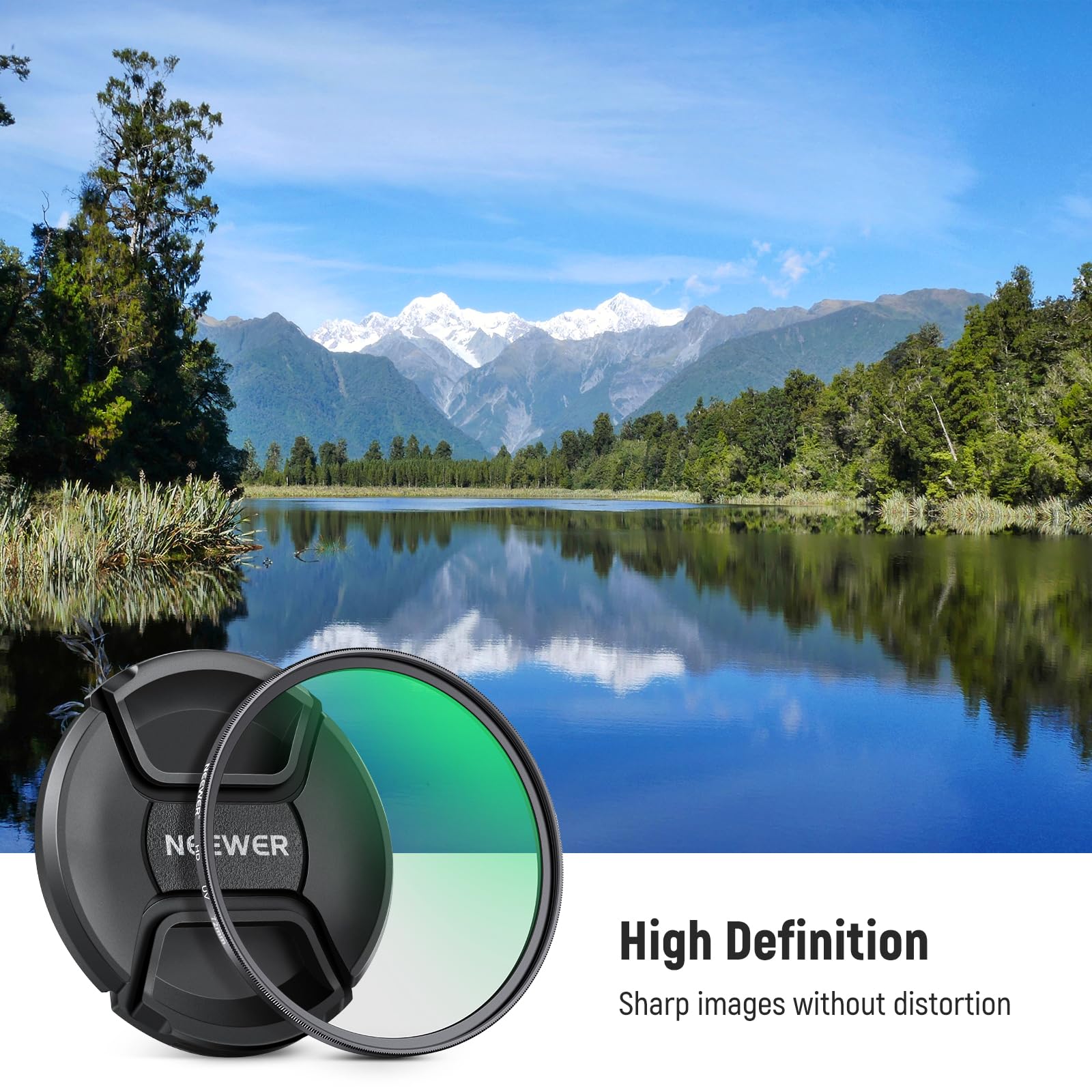 NEEWER 72mm MC UV Protection Filter with Lens Cap, Multi Resistant Nano Coatings/HD Optical Glass/Water Repellent/Scratch Resistant/Aluminum Alloy Ultra Slim Frame/Ultraviolet Filter UV w/Lens Cap - Image 2