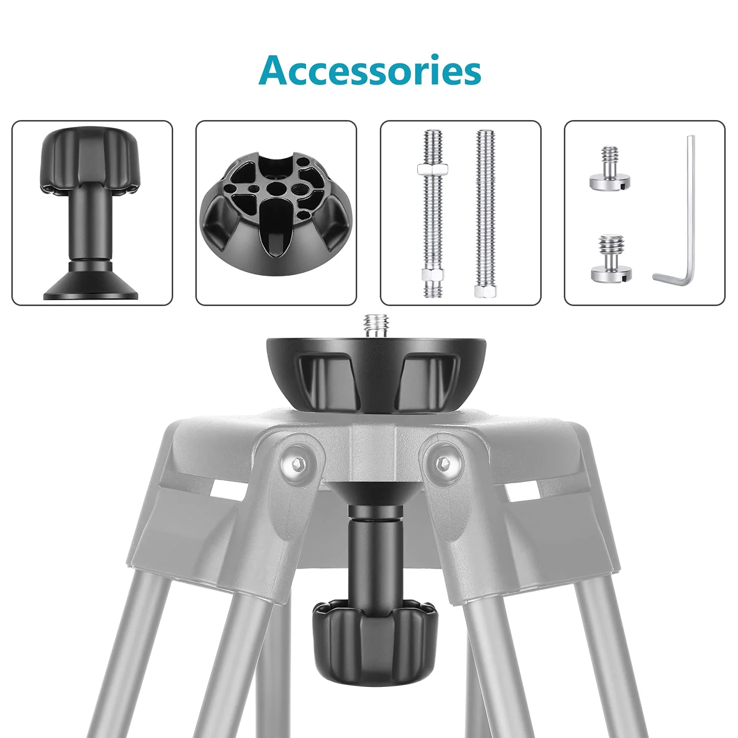 Neewer 75mm Bowl Adapter, Metal Half Ball Flat to Bowl Adapter Convert with 3/8-inch Screws Mount on Tripod and Fluid Head for Neewer TA60/2500/3500 - Image 2