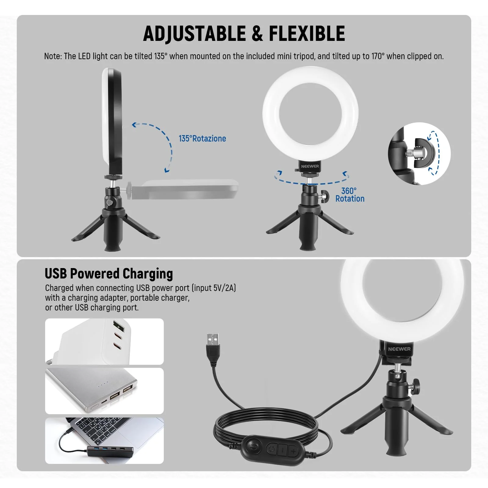NEEWER Basic 5" Ring Light for Video Conference Lighting, Clip on Light Kit with Desk Tripod for Monitor Laptop Computer Zoom Call Live Streaming Remote Working Learning Video Recording, BR60 - Image 7