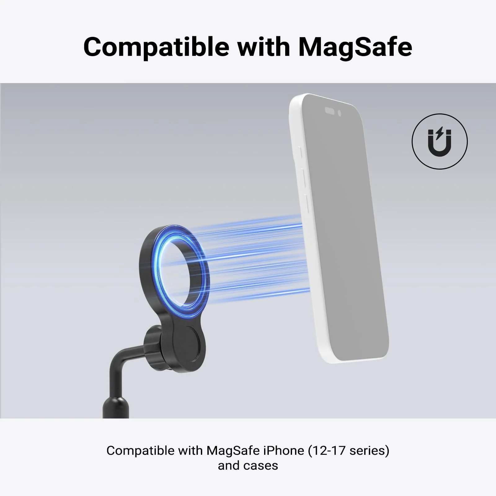 NEEWER Basics Magnetic Phone Tripod Mount Adapter, 360° Ball Head Aluminum Compact Lightweight Portable Phone Holder Attachment Compatible with MagSafe iPhone Samsung Android Video Recording, PA149 - Image 3