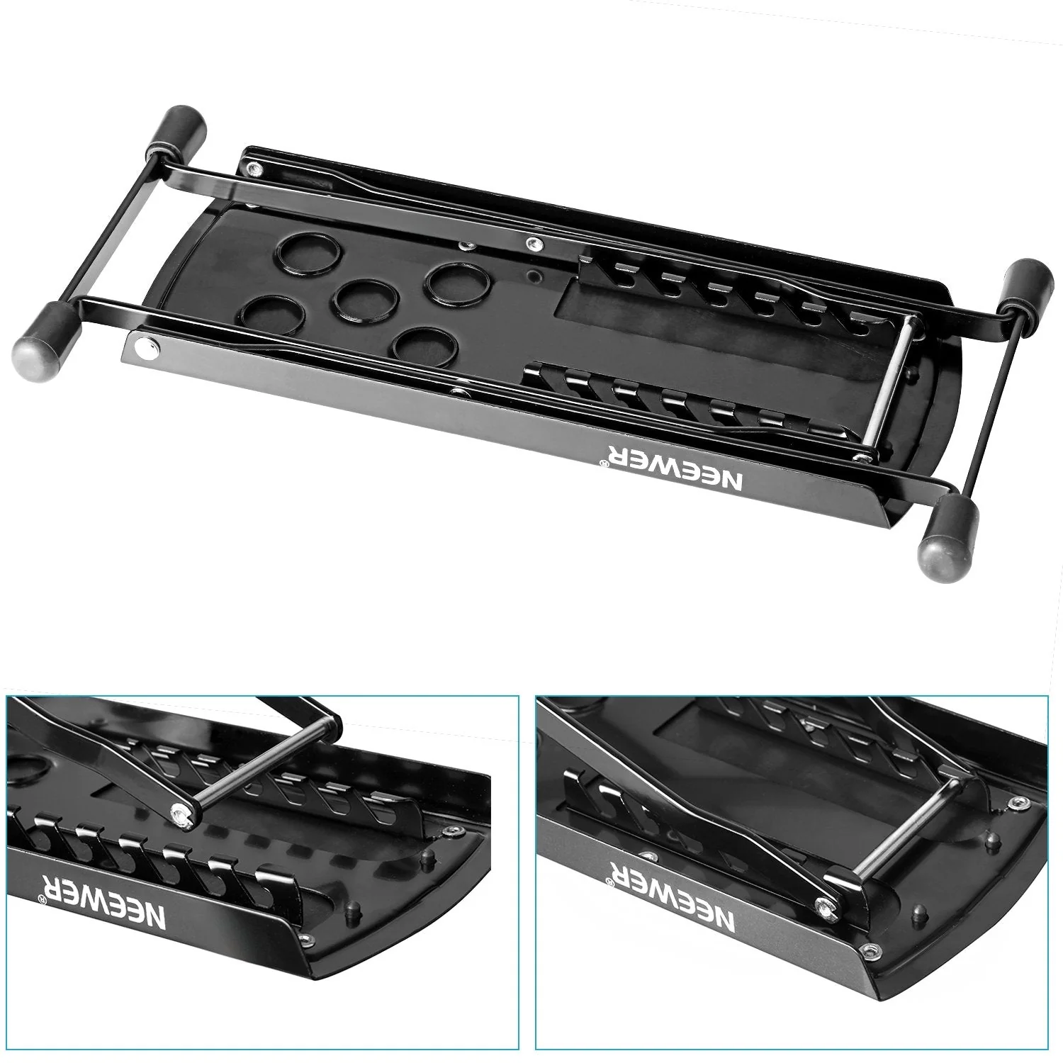 Neewer Extra Sturdy Guitar Foot Rest Made of Solid Iron, Provides Six Easily Adjusted Height Positions, Excellent Stability with Rubber End Caps and Non-Slip Rubber Pad (Black) - Image 6