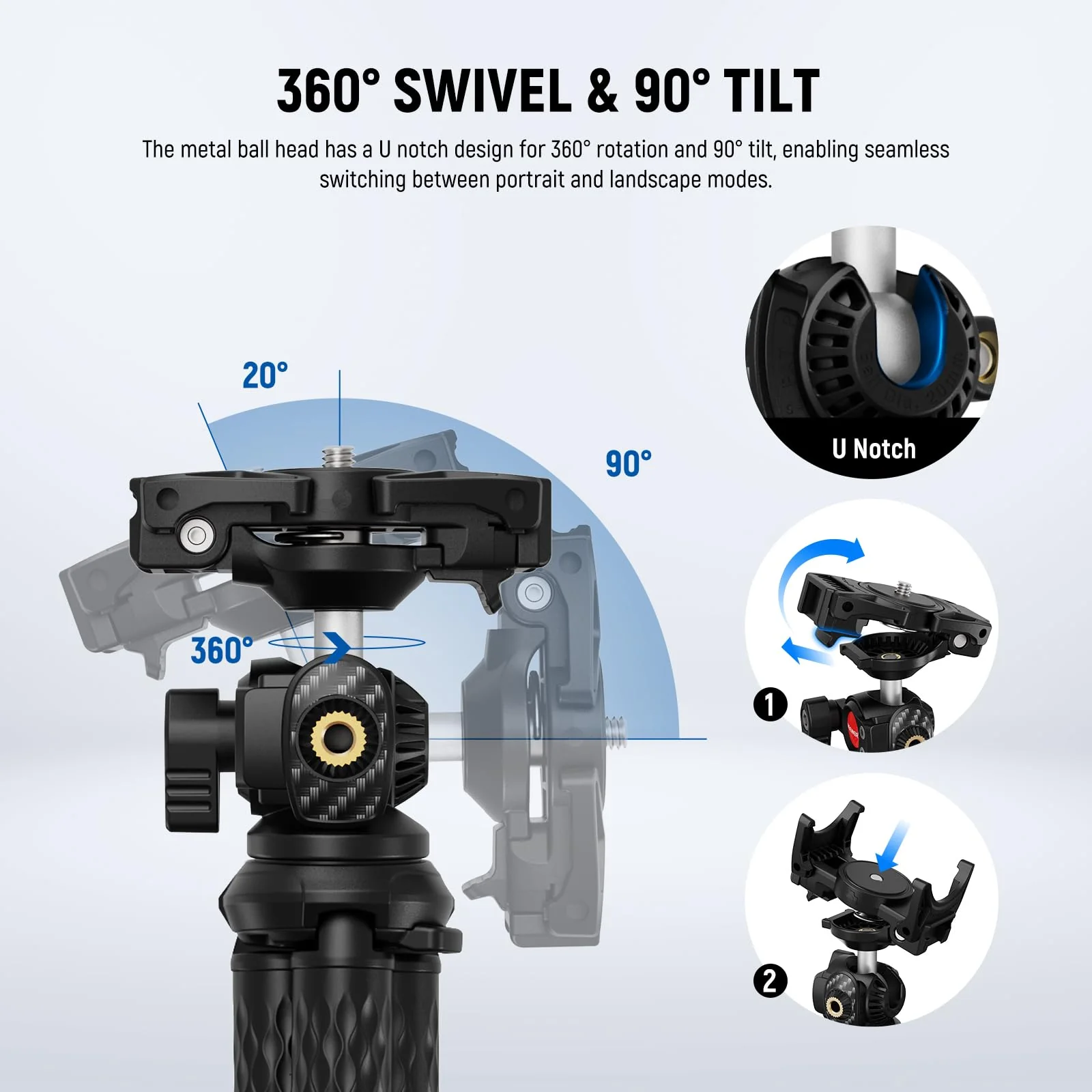 NEEWER Flexible Tripod with Remote, Mini Camera Phone Tripod Stand with Hidden Phone Holder&Action Camera Adapter Compatible with iPhone GoPro Hero13 12 11 10 DJI Insta360 Samsung for Vlogging, TP34 - Image 3