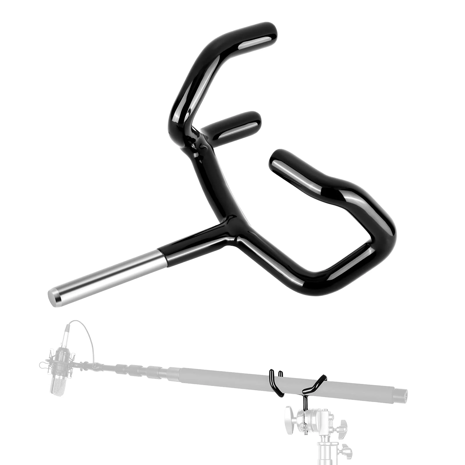 NEEWER Metal Microphone Boom Support Holder for C-Stands and Mic Stands, Black CM-NA-1(Black)