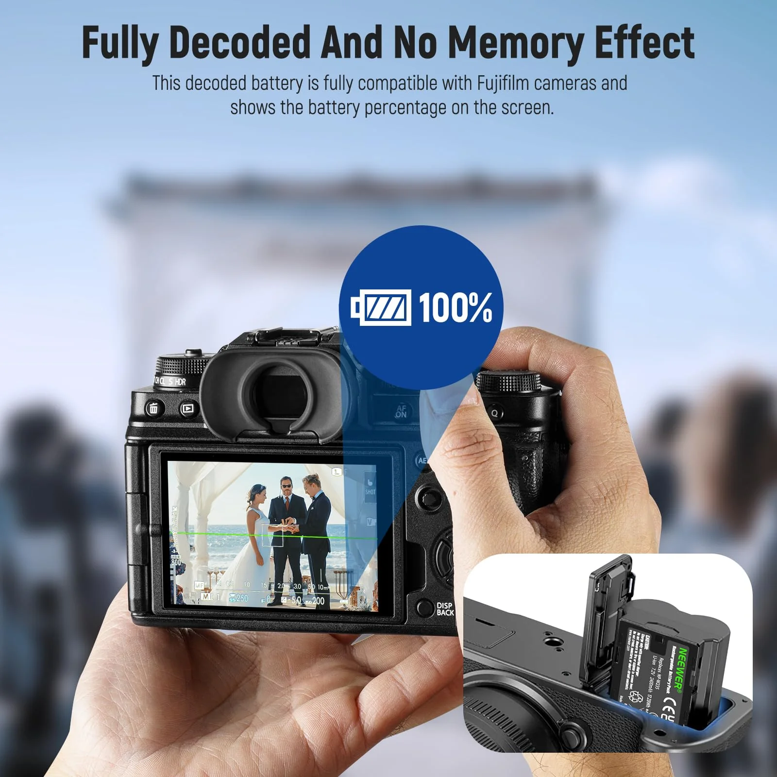 NEEWER NP-W235 Camera Battery Charger Set, Dual Slot USB Charger with LCD, 2 Pack 2400mAh Replacement Batteries Compatible with Fujifilm X-T5 X-T4 GFX 100S X-H2S X-S20 GFX 50S II VG-XT4 Battery Grip - Image 4