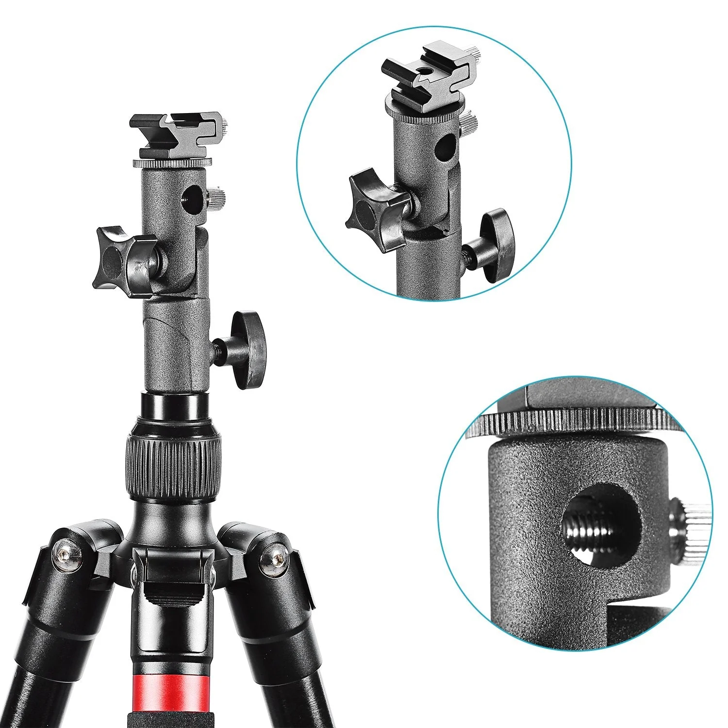 Neewer Professional Universal E Type Camera Flash Speedlite Mount Swivel Light Stand Bracket with Umbrella Holder for Canon Nikon Pentax Olympus and Other Flashes, Studio Light, LED Light(2 Pack) - Image 5