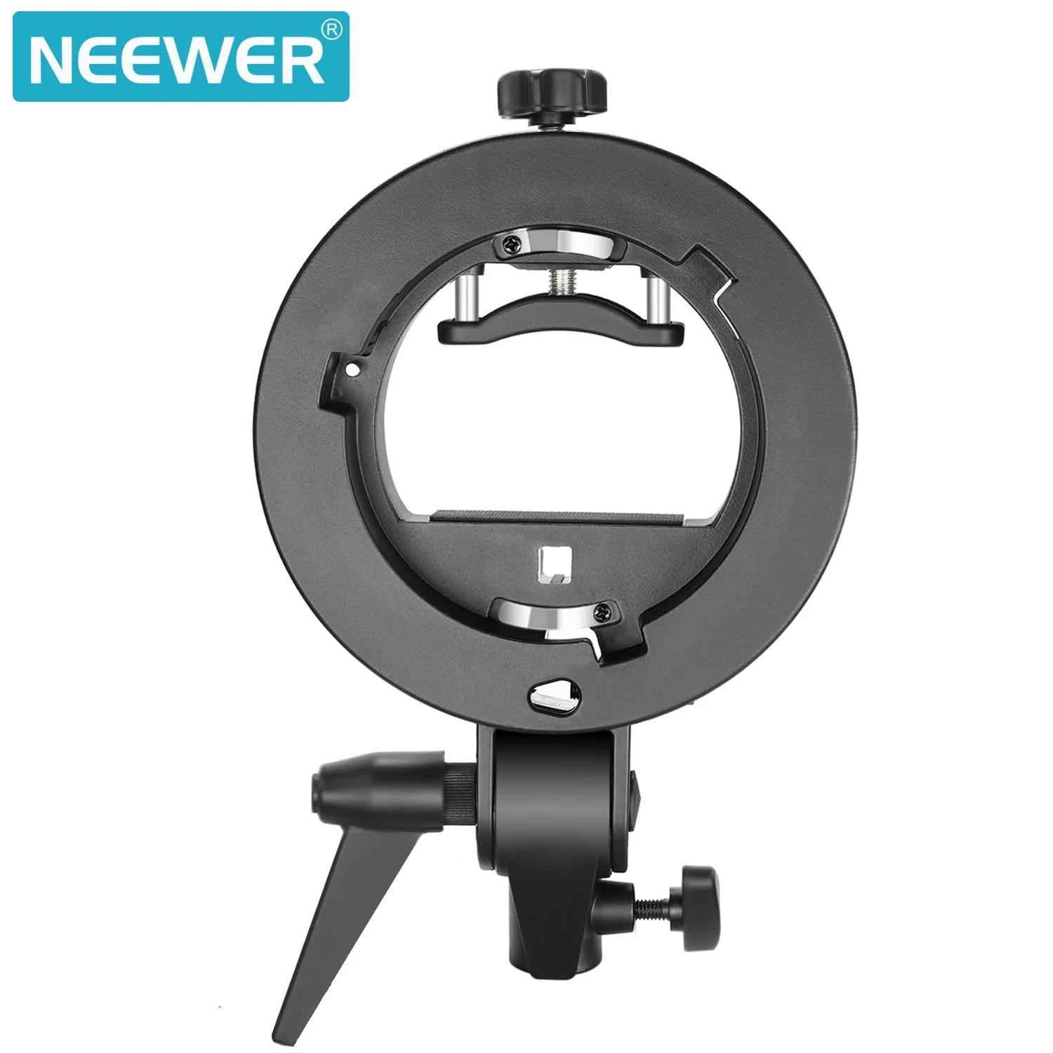 NEEWER S Type Bracket Holder with Bowens Mount for Square Head Flash Speedlite Compatible with Godox AD200Pro NEEWER Z760 NW760 NW700 TT560 Q3, Large Handle, Umbrella Mount, ST-FS - Image 2