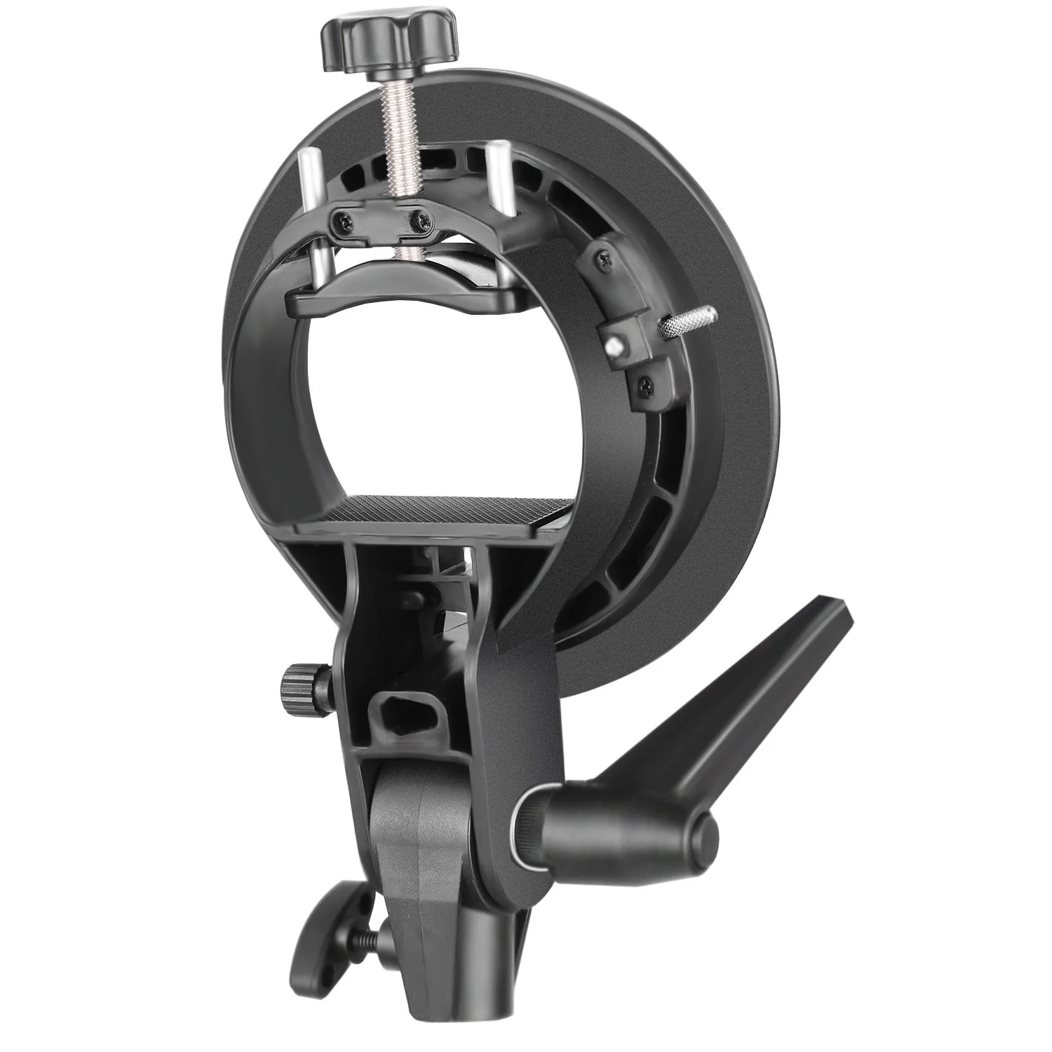 NEEWER S Type Bracket Holder with Bowens Mount for Square Head Flash Speedlite Compatible with Godox AD200Pro NEEWER Z760 NW760 NW700 TT560 Q3, Large Handle, Umbrella Mount, ST-FS - Image 3