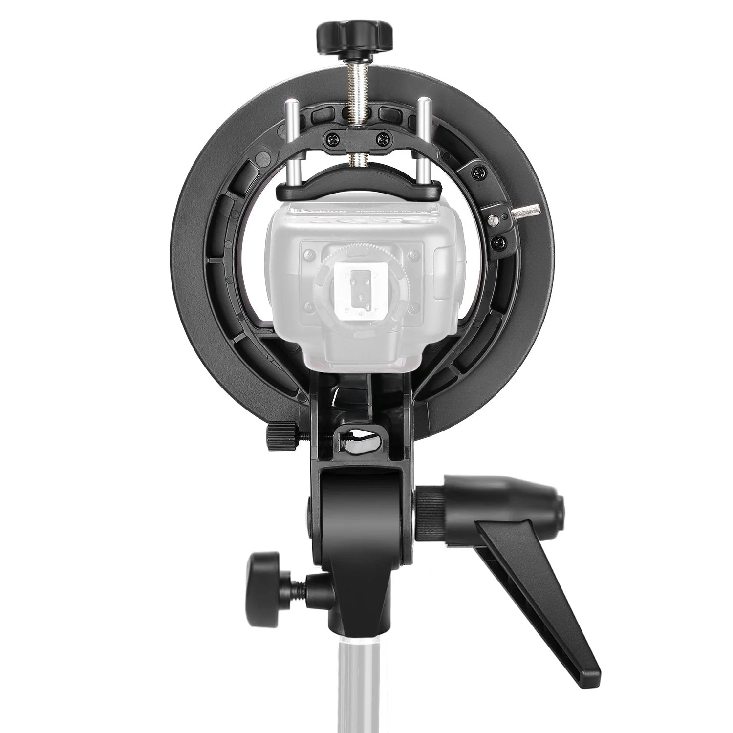 NEEWER S Type Bracket Holder with Bowens Mount for Square Head Flash Speedlite Compatible with Godox AD200Pro NEEWER Z760 NW760 NW700 TT560 Q3, Large Handle, Umbrella Mount, ST-FS - Image 7