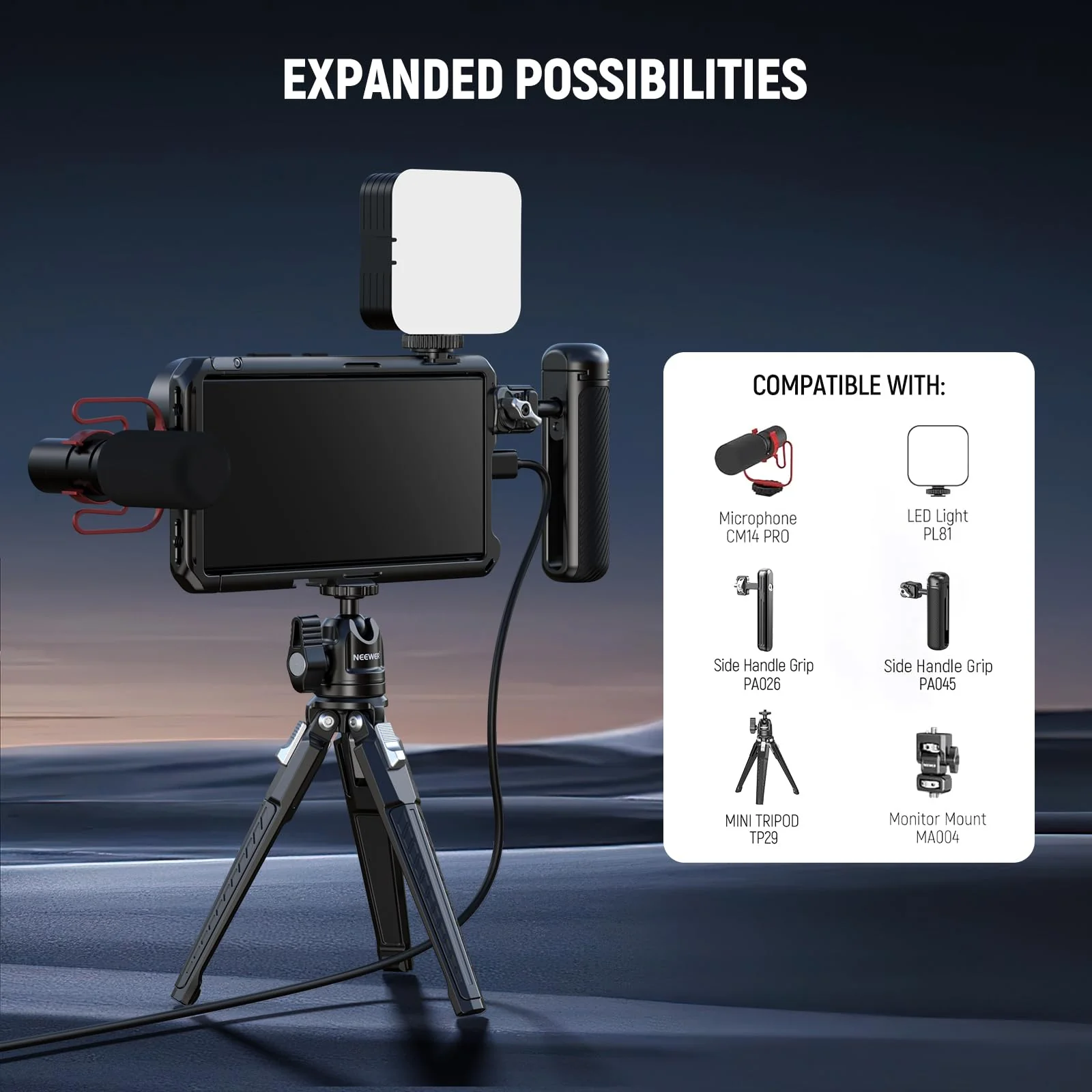 NEEWER S24 Ultra Phone Cage with 67mm Filter Adapter, 17mm Lens Backplate, T Mount Lens Adapter, Cleaning Cloth, Smartphone Video Rig Stabilizer Compatible with Samsung Moment T Series Lenses, PA042 - Image 7