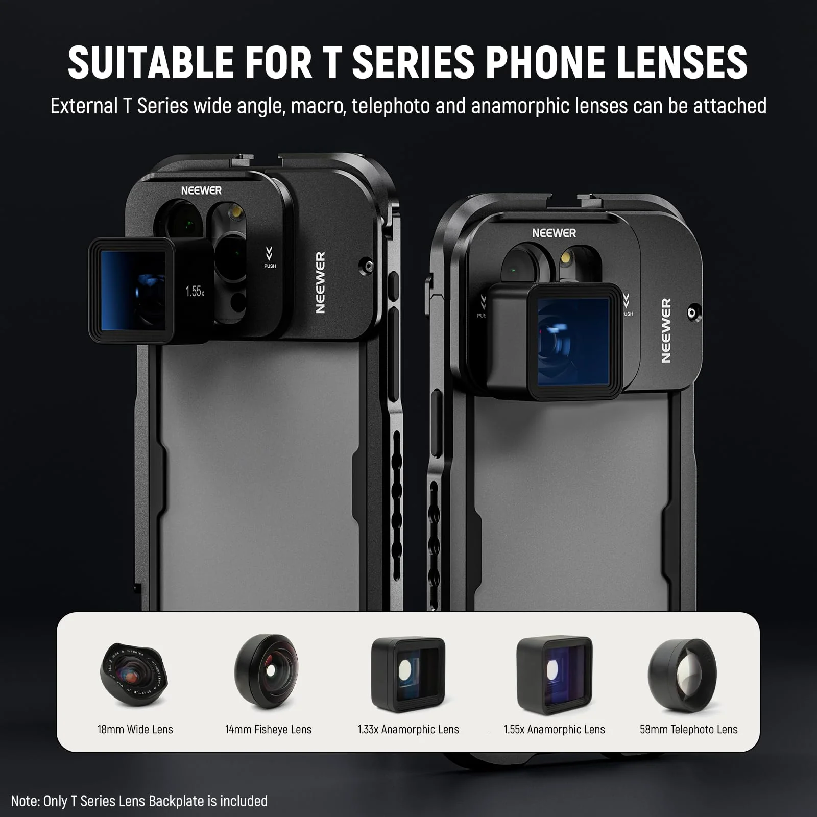 NEEWER T Series Lens Backplate for iPhone 15 Pro and iPhone 15 Pro Max Phone Cage (PA023 & PA024), Quick Release Phone Lens Mount Adapter Compatible with Moment T Series Mobile Lenses, PA034 - Image 3