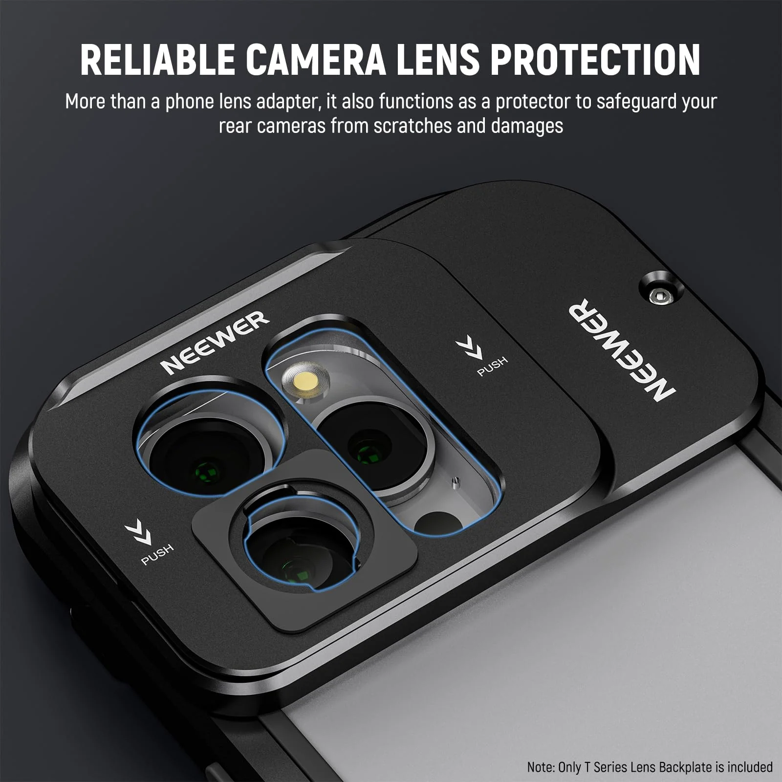 NEEWER T Series Lens Backplate for iPhone 15 Pro and iPhone 15 Pro Max Phone Cage (PA023 & PA024), Quick Release Phone Lens Mount Adapter Compatible with Moment T Series Mobile Lenses, PA034 - Image 6