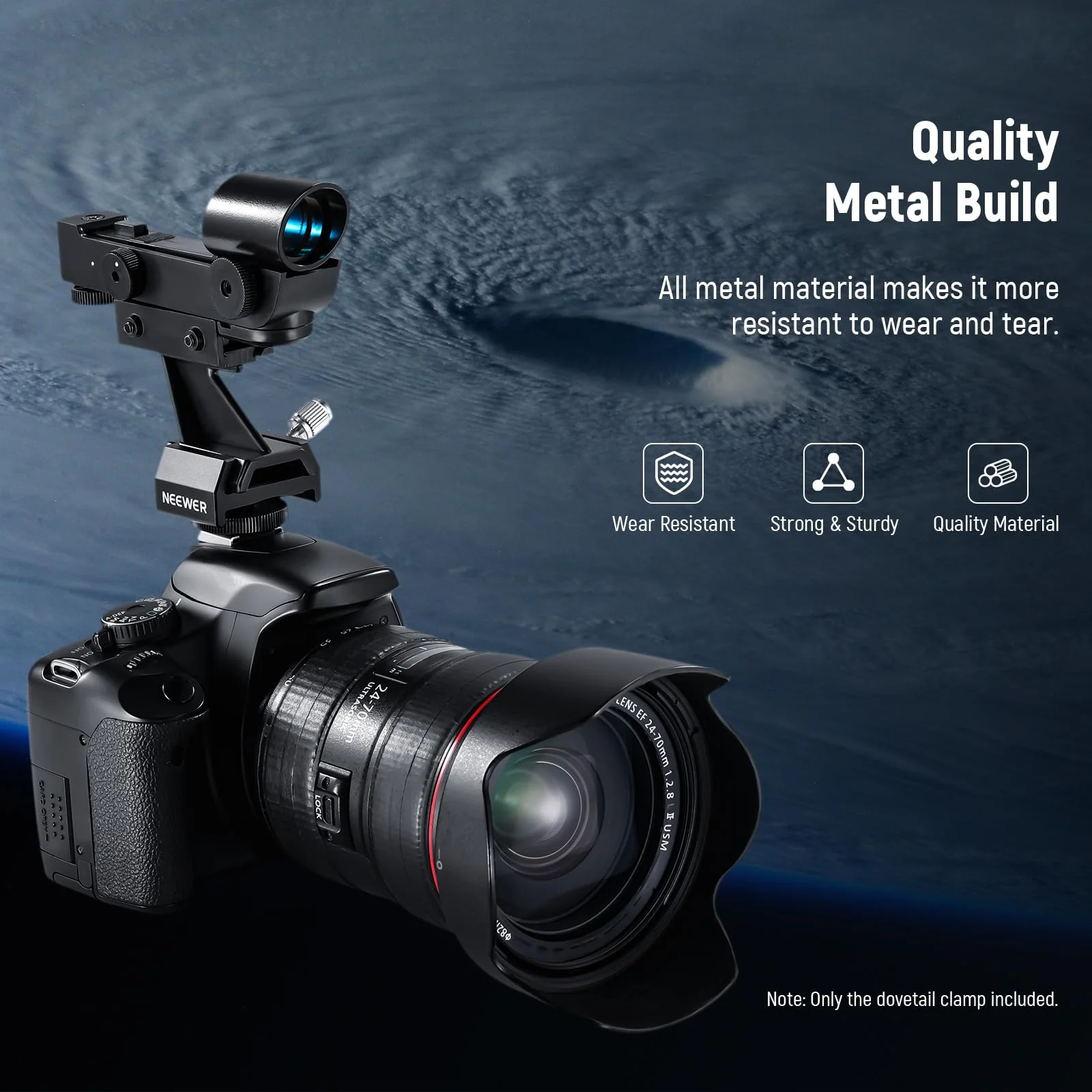NEEWER Telescope Finderscope Mount Adapter All Metal with Cold Shoe & 1/4" Thread for Camera Hot Shoe Mount, Standard 1.3in/33mm Finder Dovetail Base for Sky Astrophotography, LS-T16 - Image 3