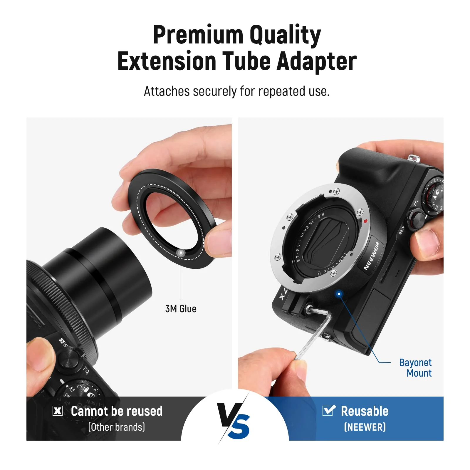 NEEWER Wide Angle Lens Compatible with Canon G7X Mark III Camera, 2 in 1 18mm HD Wide Angle & 10x Macro Additional Lens with Extension Tube, Bayonet Mount Lens Adapter, Cleaning Cloth - Image 7