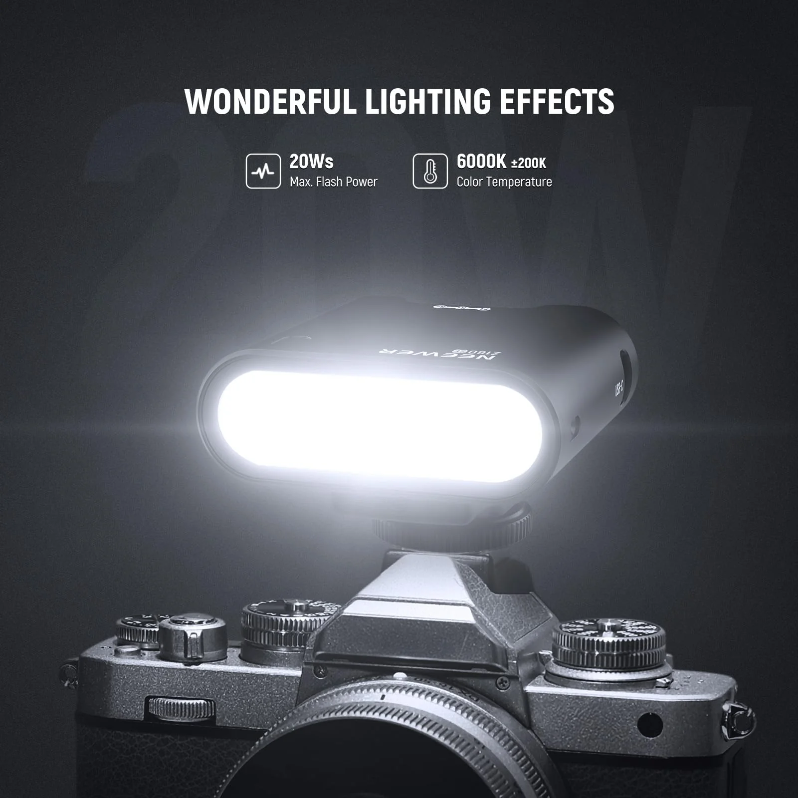 NEEWER Z160 SE Camera Flash, 20Ws GN15 6000±200K Speedlight, Manual 1/1-1/128 Power & S1/S2 Mode 3.7V/1200mAh Battery 650 Full Power Studio Light, Compatible with Canon Nikon Sony Fuji Olympus Cameras - Image 5