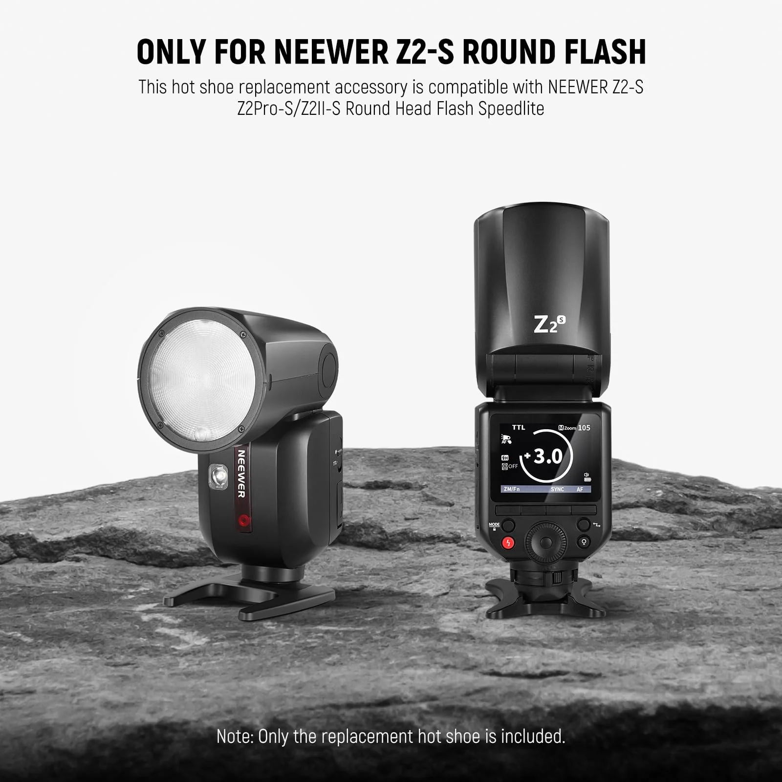 NEEWER Z2-S Hot Shoe Replacement, for Z2-S/Z2Pro-S/Z2II-S Round Head Flash Compatible with Sony Camera, Speedlite Hot Shoe Adapter Repair Part with Upgraded Metal Contact Interface - Image 2