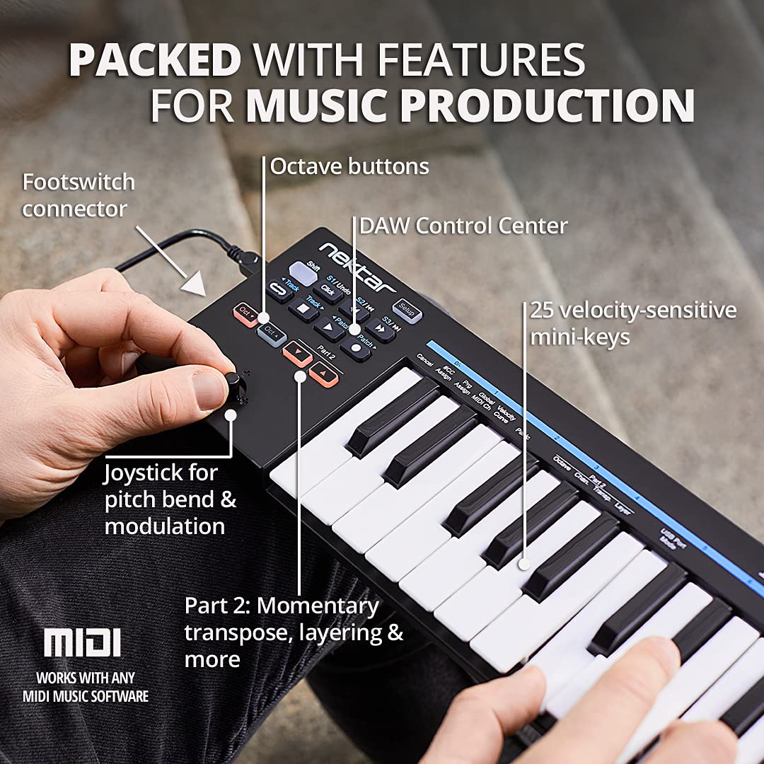 Nektar Impact GX Mini USB MIDI Controller, 25-Key - Image 3