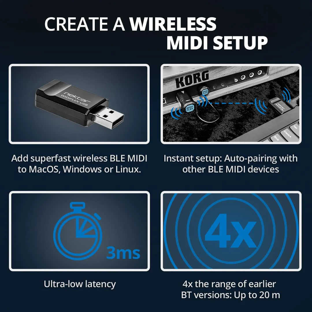 Nektar WIDIFLEX USB Wireless Bluetooth MIDI Interface - Image 3