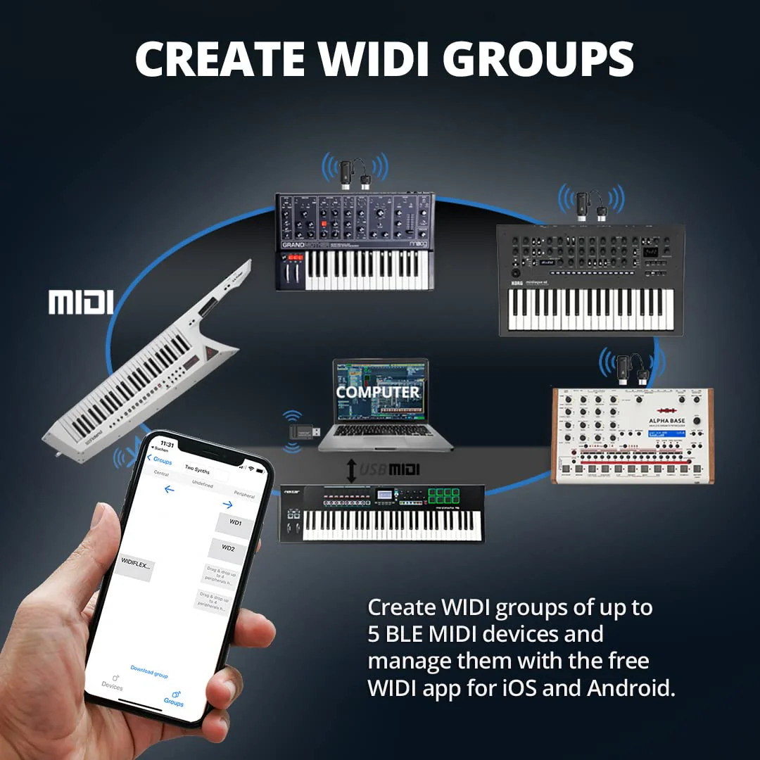 Nektar WIDIFLEX USB Wireless Bluetooth MIDI Interface - Image 4