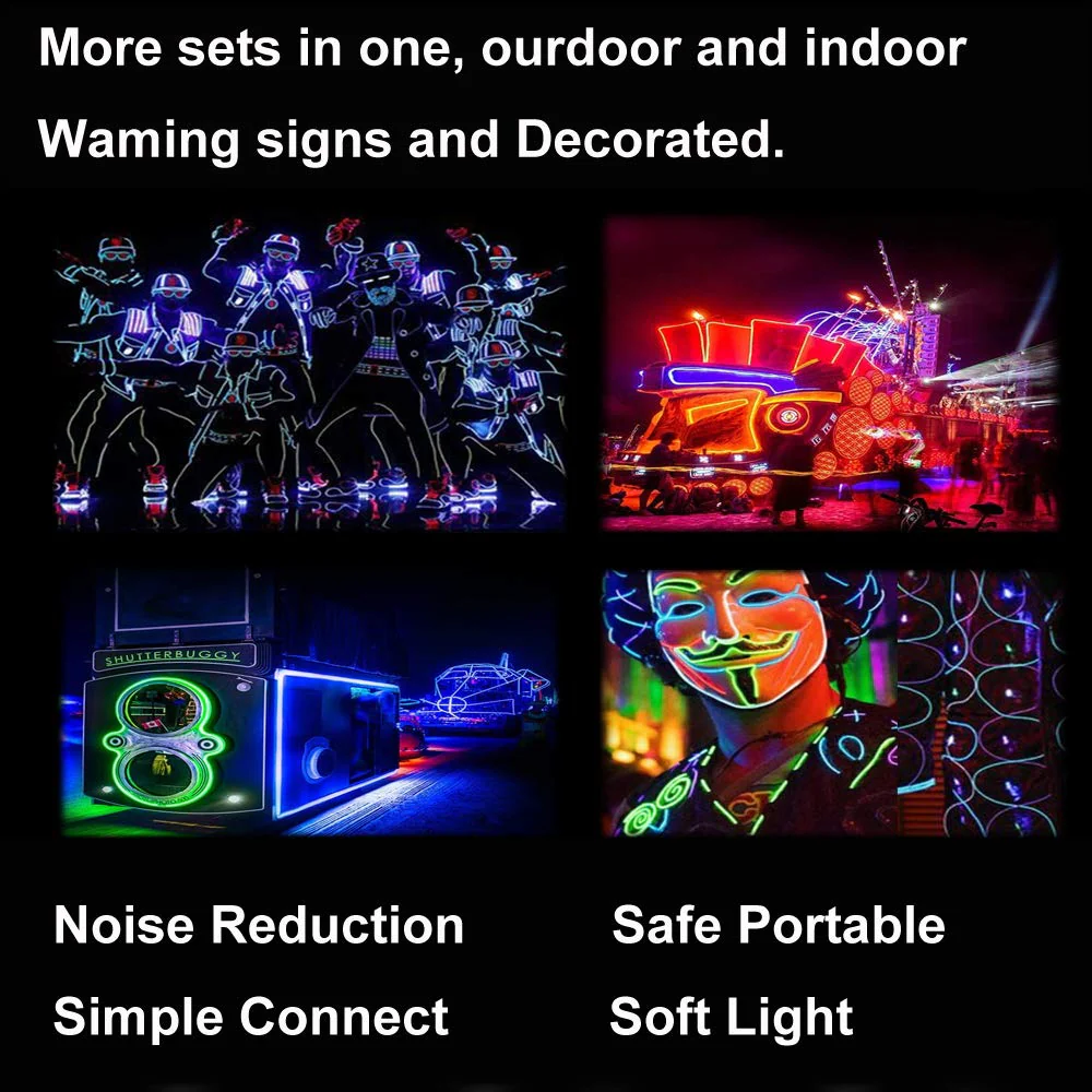 Neon light 5-in-1 meter Wire,Illuminated decorative wire, suitable for birthday parties, Thanksgiving, and other occasions (Orange) Orange - Image 7