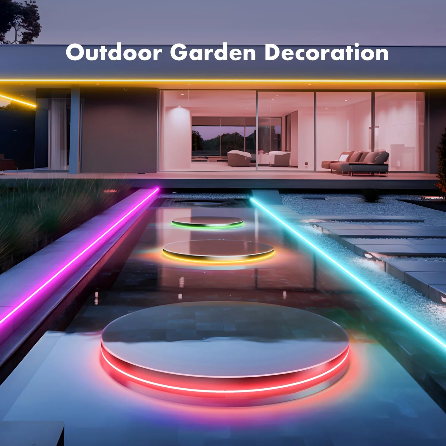 Neon Rope Lights, 16.4FT RGB LED Strip Lights App Control,IR Remote,Music Syncing,Outdoor IP67 Waterproof,Flexible DIY Design for Bedroom,Living,Gaming,Party Decoration - Image 6