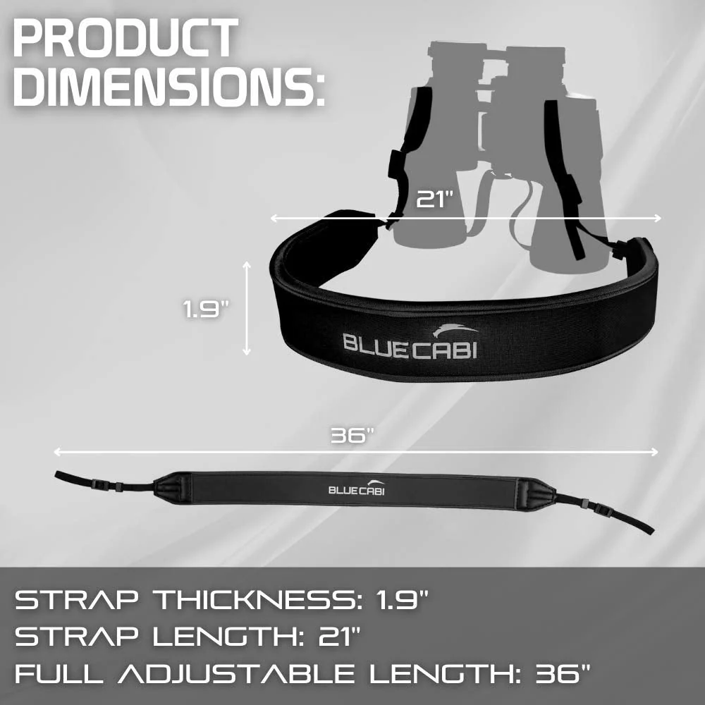 Neoprene Neck Shoulder Strap for Cameras and Binoculars - Comfortable Adjustable Fit for Men and Women with Anti Slip Material - Lightweight Design for Binocular Telescopes, and Rangefinders Black - Image 3