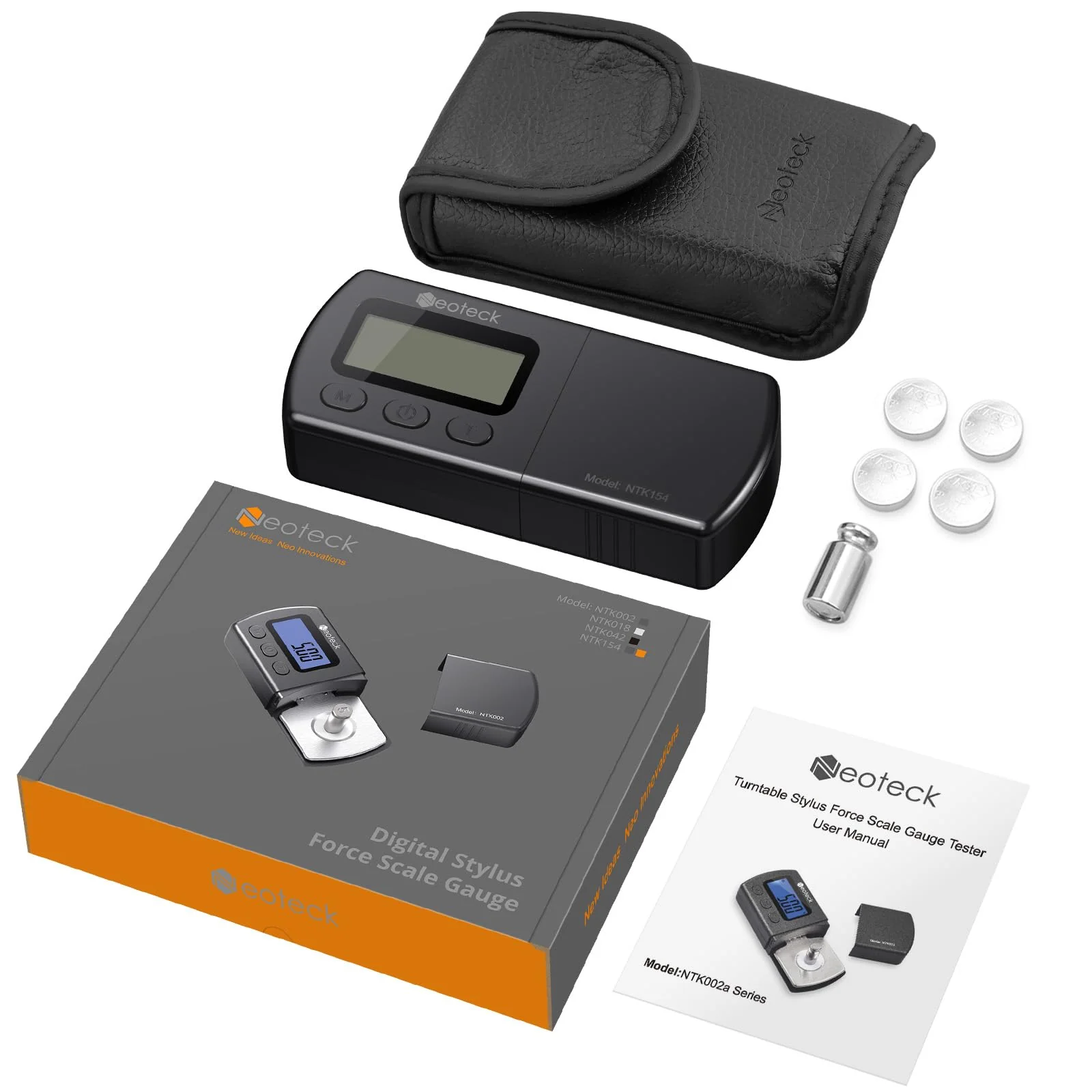 Neoteck Digital Turntable Stylus Force Scale Gauge 0.01g/5.00g Orange LCD Backlight for Tonearm Phono Cartridge-Jet Black Jet Black - Image 7