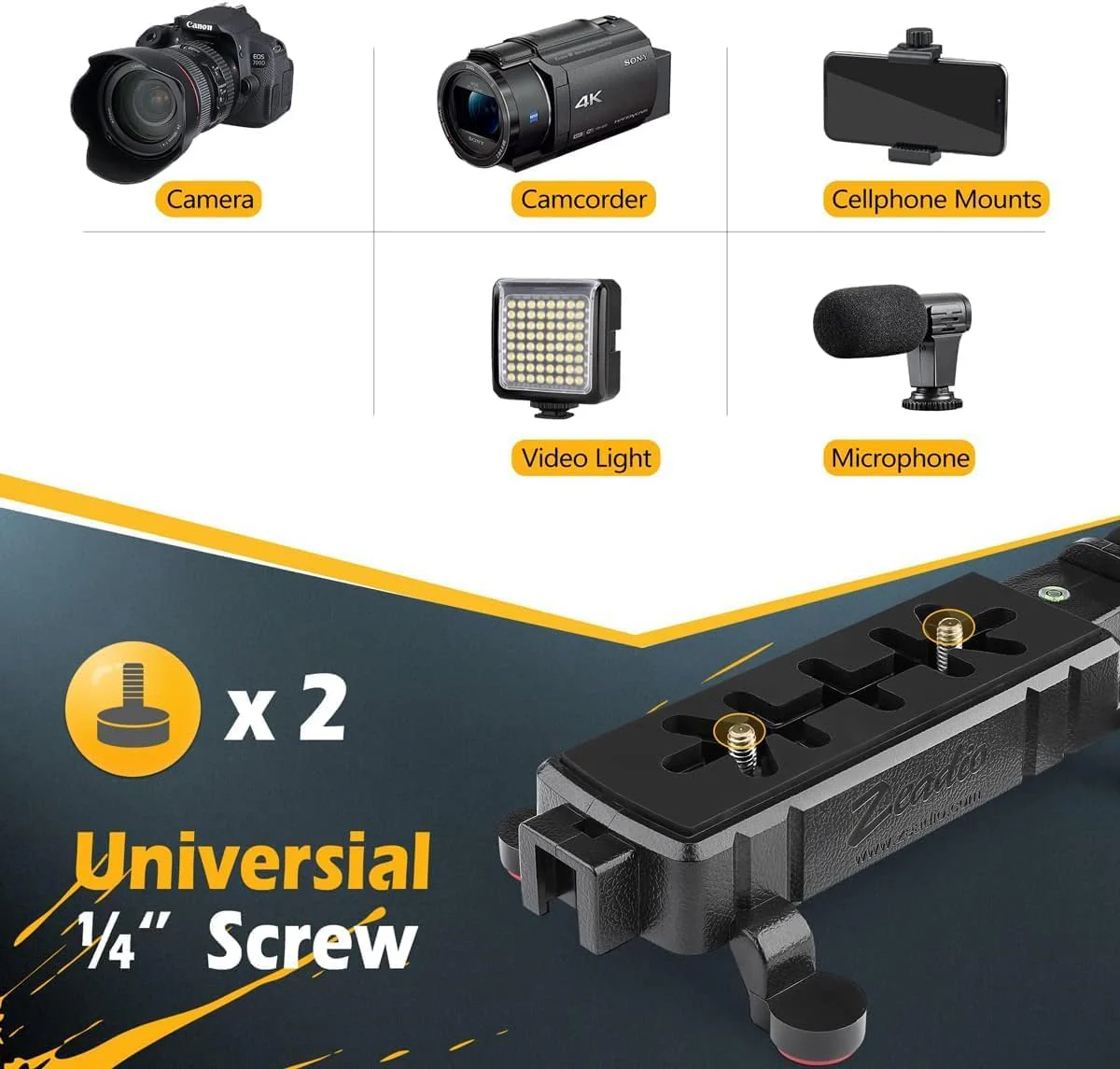 Neotter Camera Smartphone Stabilizer, Handheld Video Grip Rig, Fits for All Camera, Camcorder, DSLR and for All iPhone and Android Smartphones - Image 5