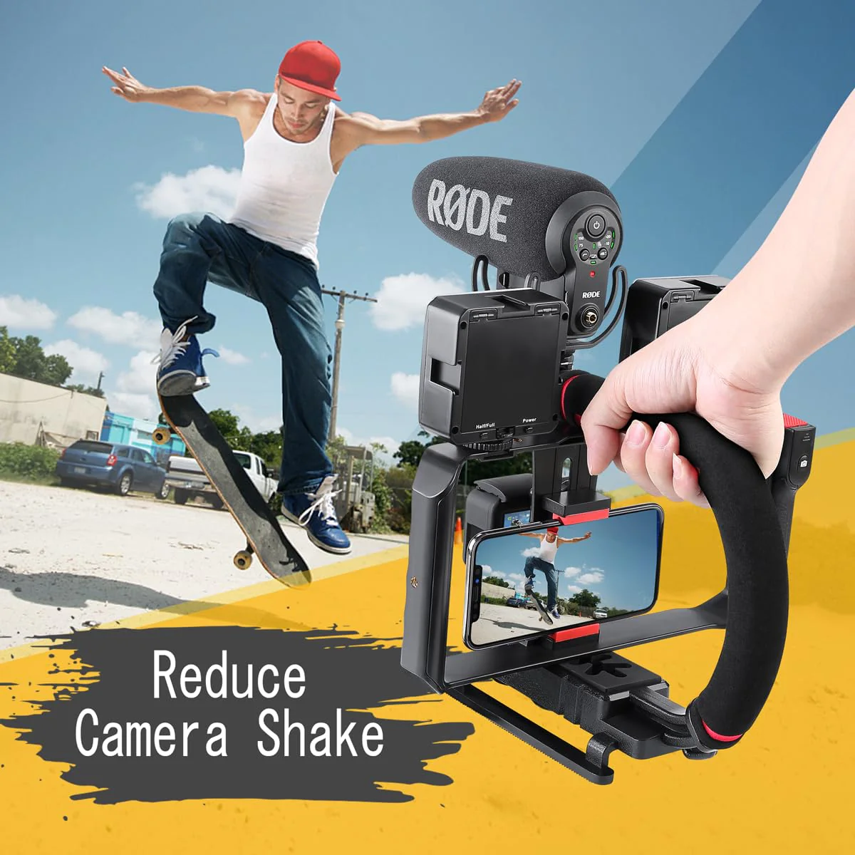 Neotter Handheld Stabilizer with Smartphone Video Rig, Video Action Handhels Rig for All Camera Action Camera Camcorder and Smartphones ﻿ - Image 2