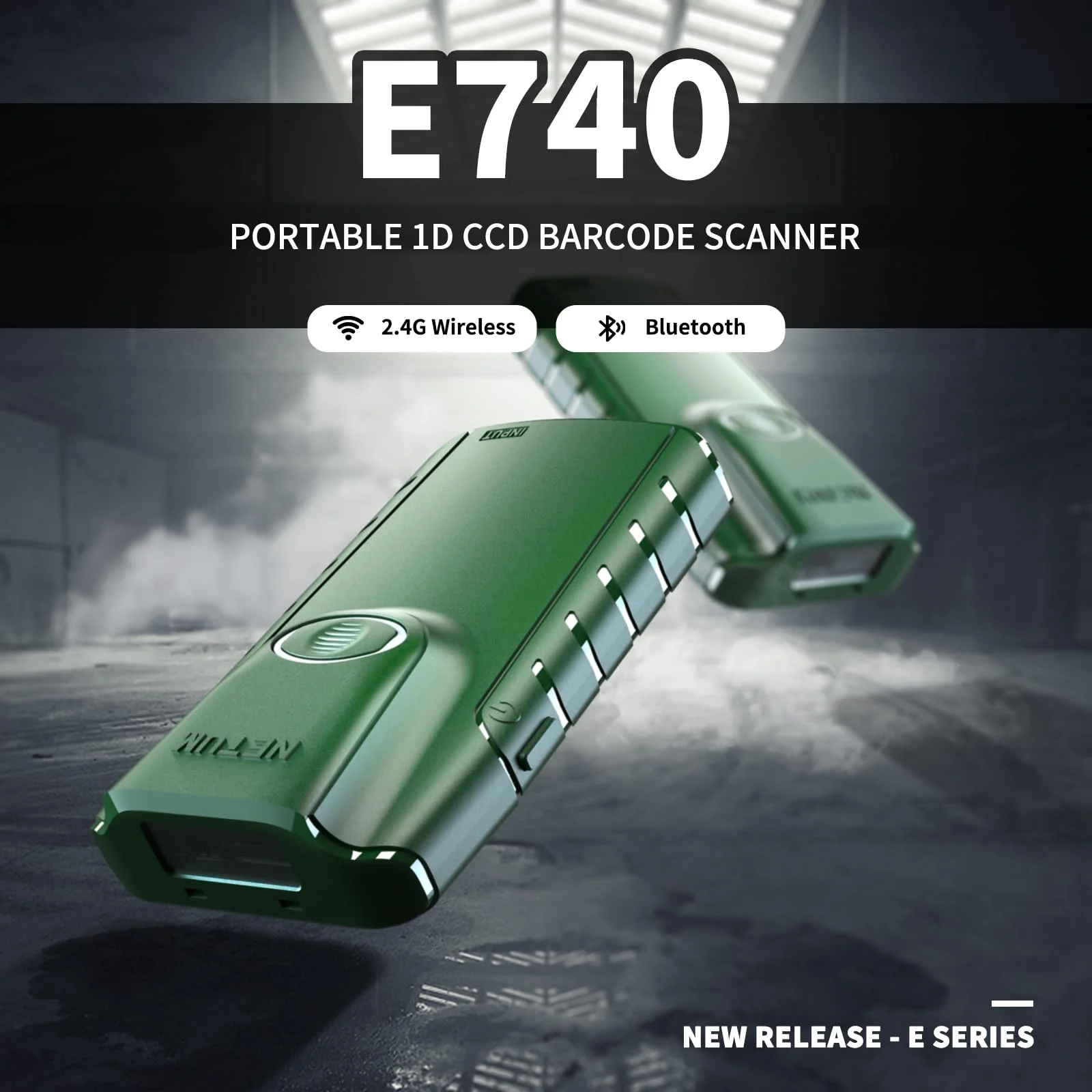 NETUM Bluetooth 1D Barcode Scanner, 3-in-1 Small Portable CCD Bar Code Reader Automatic Wireless Gun Scan Back Clip Work with Tablet iOS Android Windows MacOS for Warehouse Inventory POS (1D - E740) 1D - E740 - Image 2