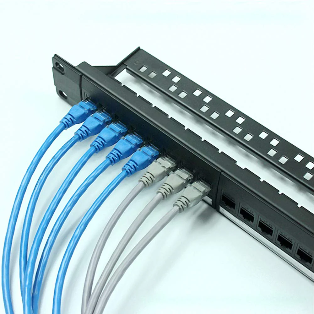 Network Patch Panel, 24 Port 1U Rack Mountable Cat6 Patch Panel Pro Rj45 110 Network Patch Panel, Cable Distinction, No Rust and Durable (Cat5 Rj45 Straight) - Image 5