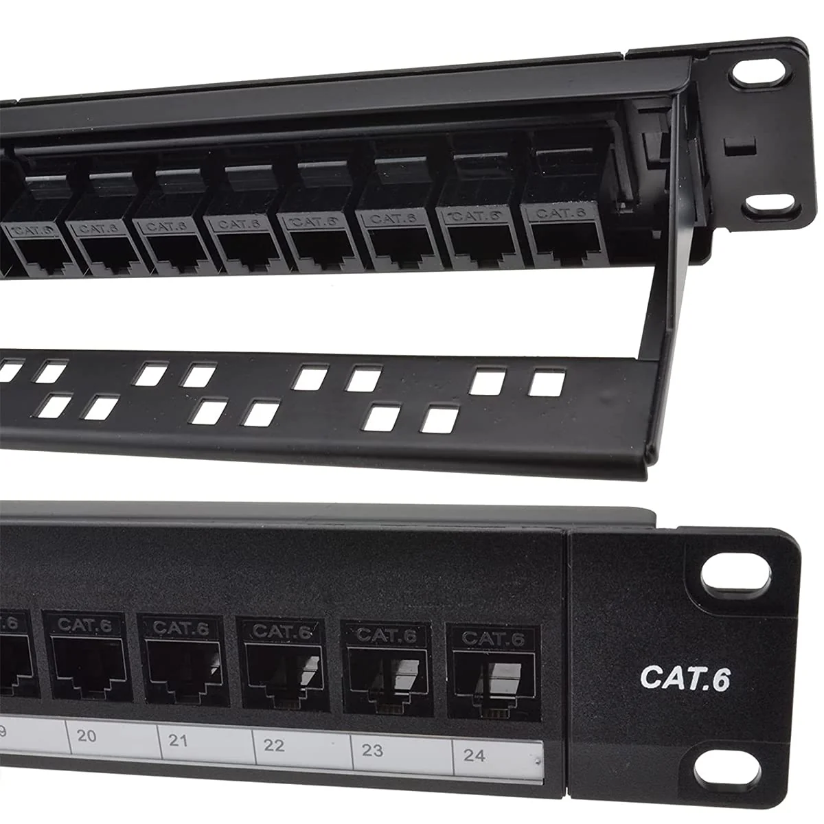 Network Patch Panel, 24 Port 1U Rack Mountable Cat6 Patch Panel Pro Rj45 110 Network Patch Panel, Cable Distinction, No Rust and Durable (Cat5 Rj45 Straight) - Image 9