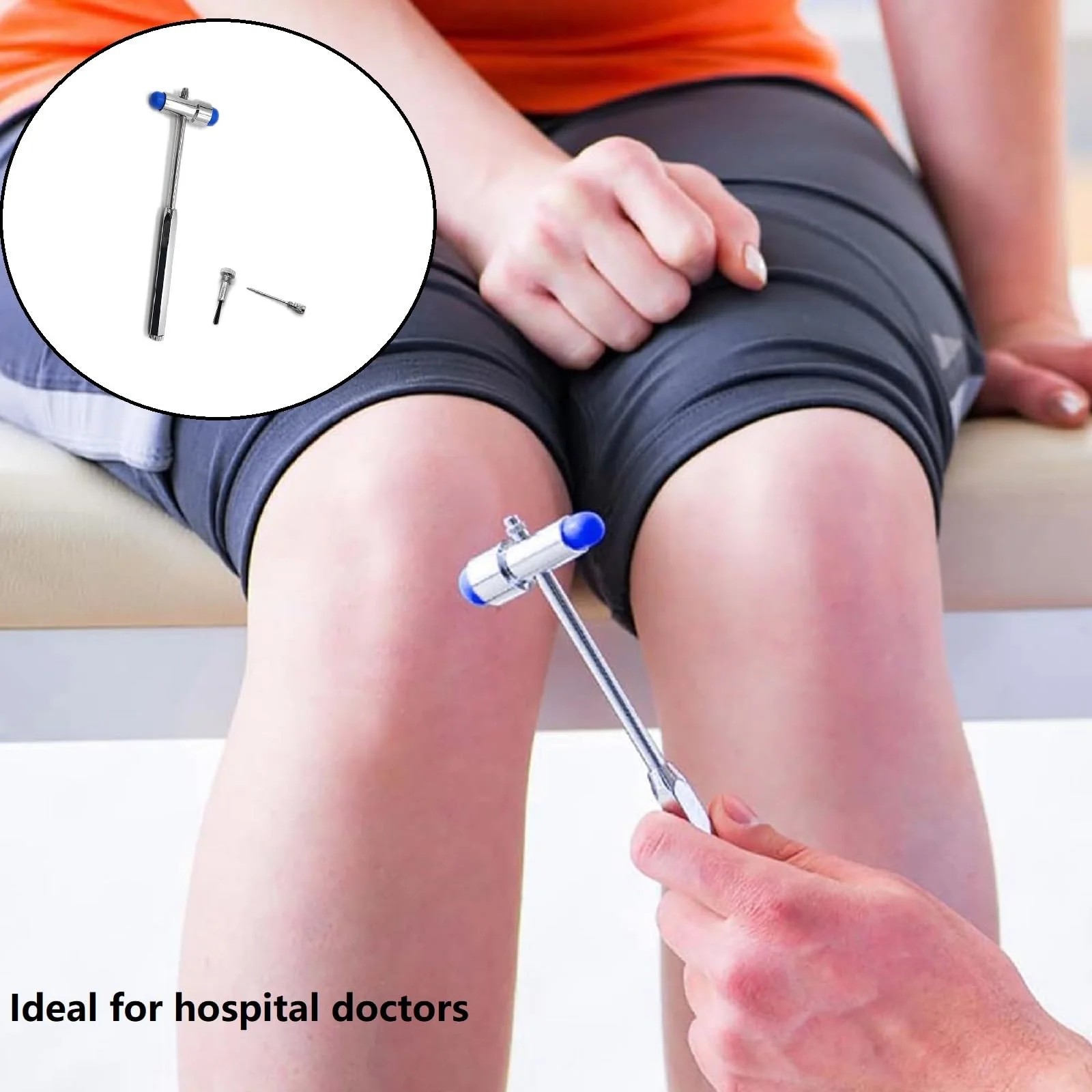Neurological Reflex Hammer, Medical Neurological Hammer, Neuro Reflex Hammer with Double Plastic Head, Blue Medical Reflex Hammer for Skin Reflexes and Surface Reactions Examinations - Image 6