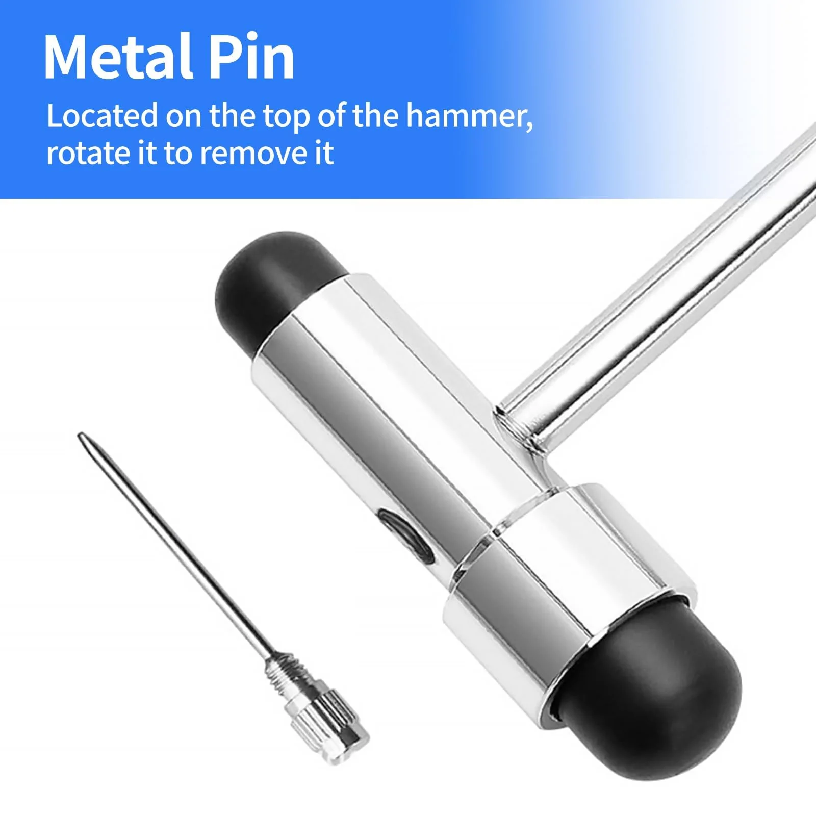 Neurological Reflex Hammer with Built-in Brush and Needle, Reflex Hammer Medicine Made of Plastic with Double Head, Multifunctional Percussion Reflex Hammer, for Reflex Tests - Image 4