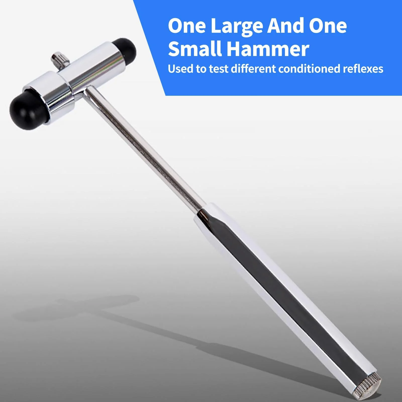 Neurological Reflex Hammer with Built-in Brush and Needle, Reflex Hammer Medicine Made of Plastic with Double Head, Multifunctional Percussion Reflex Hammer, for Reflex Tests - Image 5