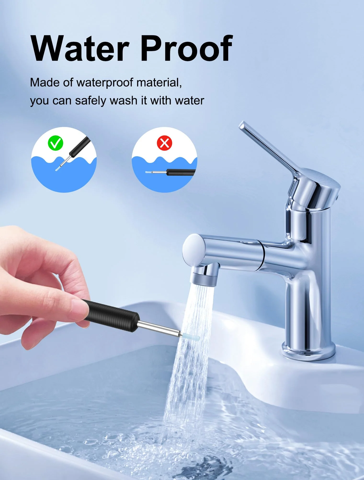 NEUTYPECHIC Ear Wax Remover Otoscope Wifi Ear Cleaner Camera HD Wireless Waterproof Ear Mirror 360° Wide Angle Ear Cleaner with 3.5 mm Lens and 6 LEDs for iPhone, iPad and Android Smartphones - Image 5