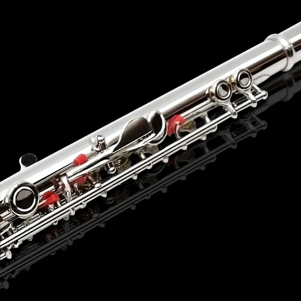 New 16 Hole C key Flute with Gloves Cleaning Rod Case Closed hole Nickel Silver Flute instrument (#silver) #silver - Image 6