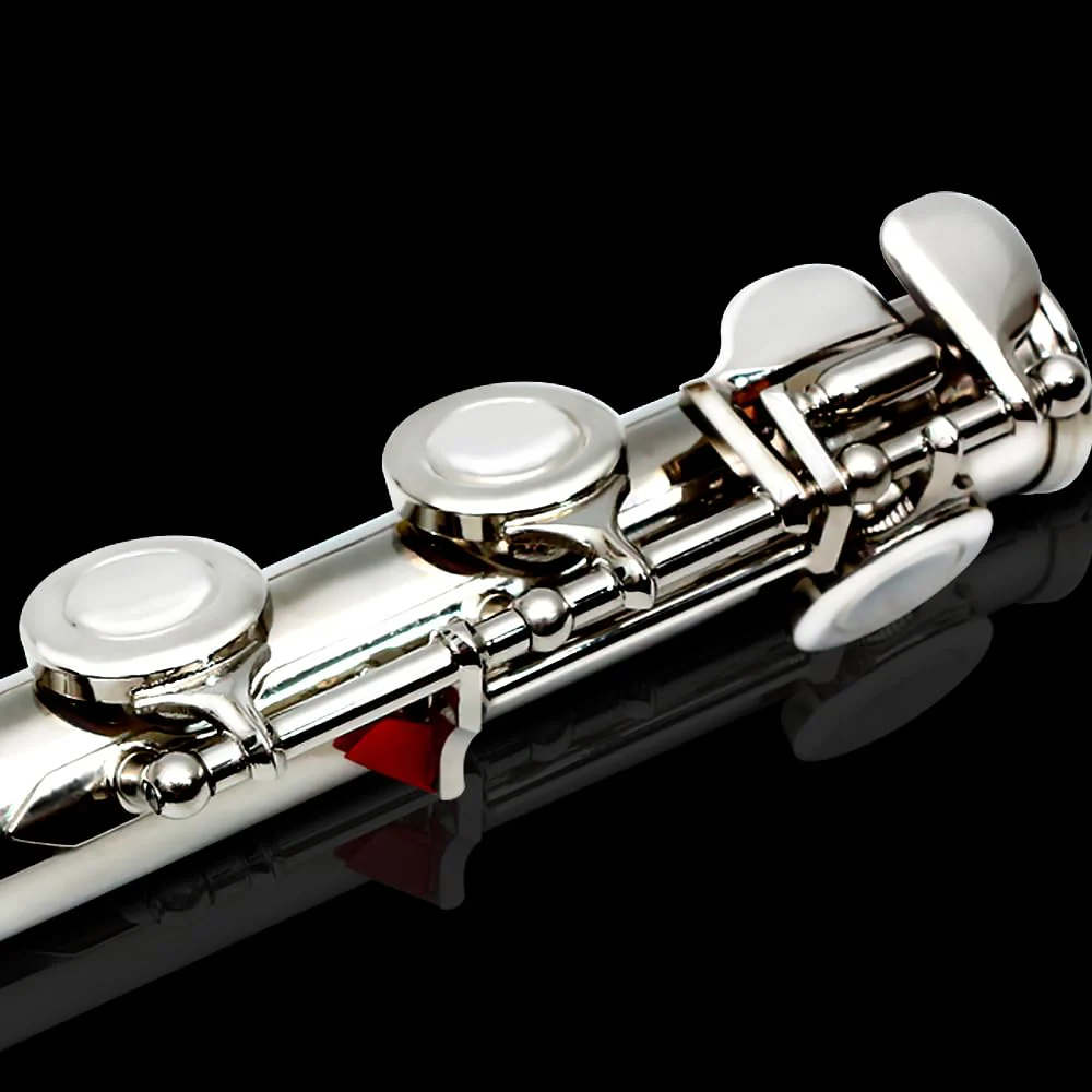New 16 Hole C key Flute with Gloves Cleaning Rod Case Closed hole Nickel Silver Flute instrument (#silver) #silver - Image 7