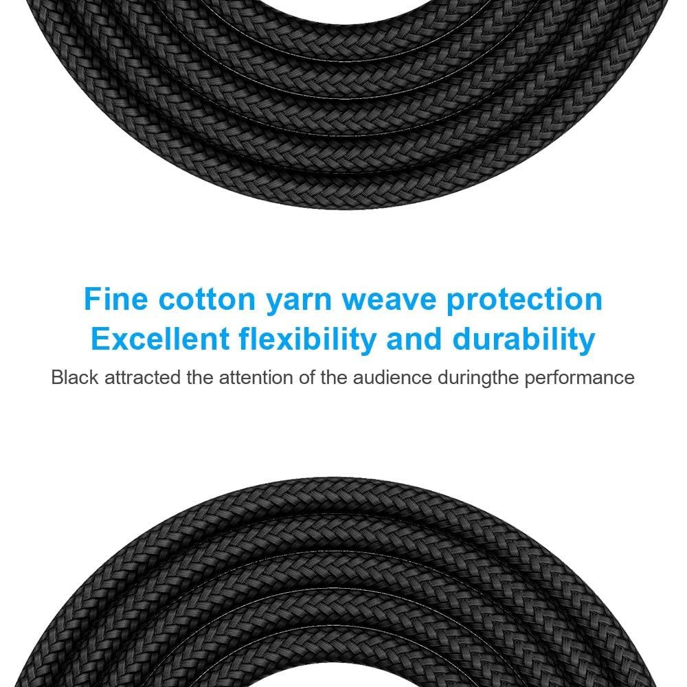 New bee Guitar Cable 20 ft Electric Instrument Cable Bass AMP Cord 1/4 Straight to Straight for Electric Guitar, Bass Guitar, Electric Mandolin, Pro Audio (Straight Angle) 20FT - Image 6