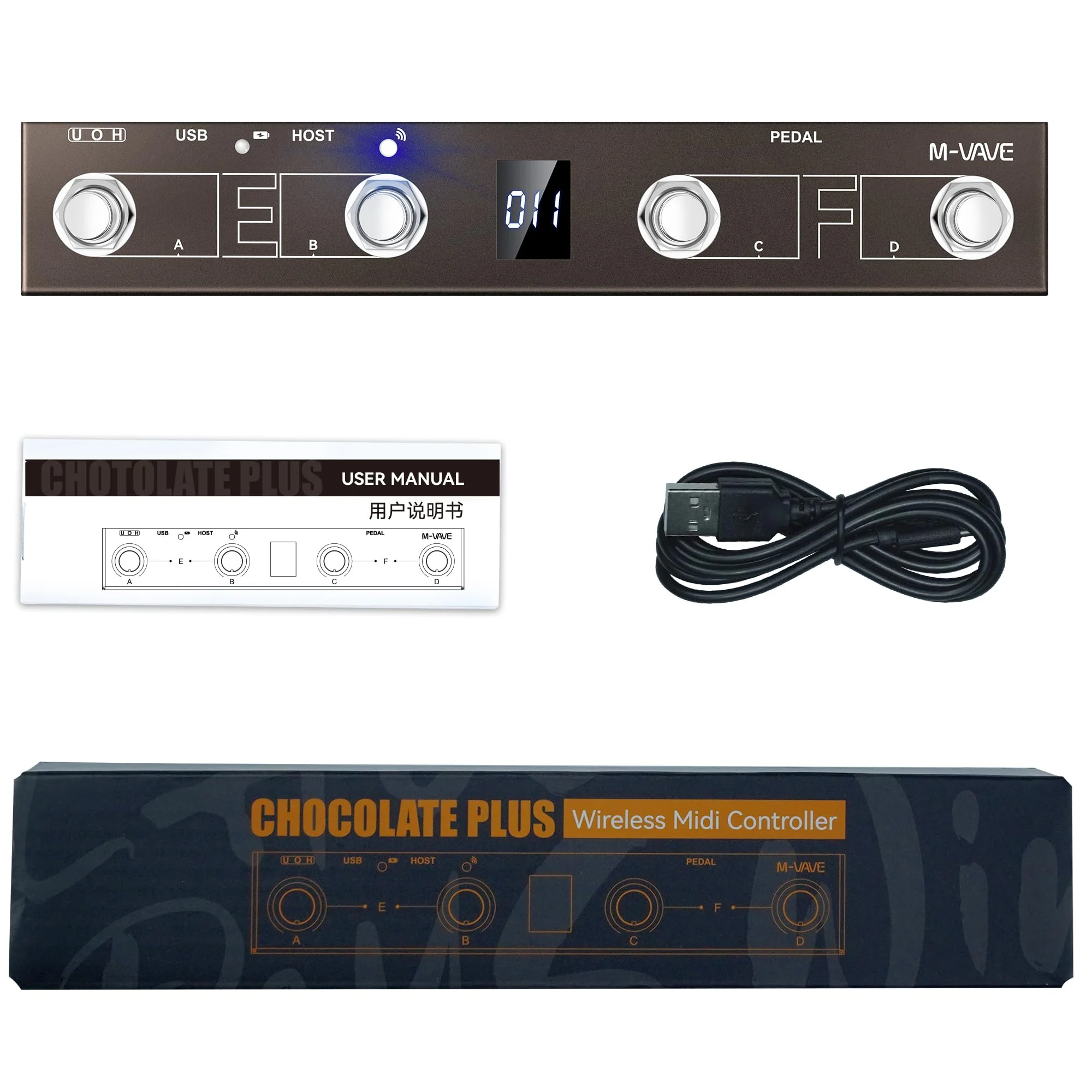 NEW Chocolate Plus Wireless Midi Controller Keyboard 4 Buttons Foot Switch Supports MIDI Host Interface Control - Image 5