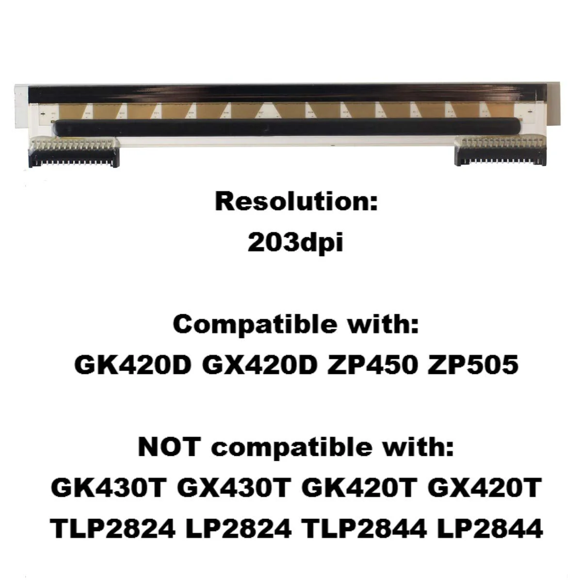 New Printhead Print Head for Zebra GX420D GK420D ZP450 ZP550 ZP505 ZP500 Printer 203dpi PN 105934-037 - Image 2