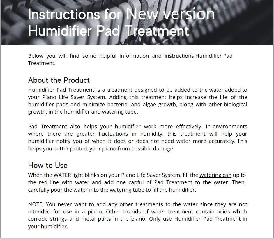 New version Piano Humidifier Pad Treatment 8 fl.oz (237 ml) Formulated for the Piano Life Saver system - Image 4