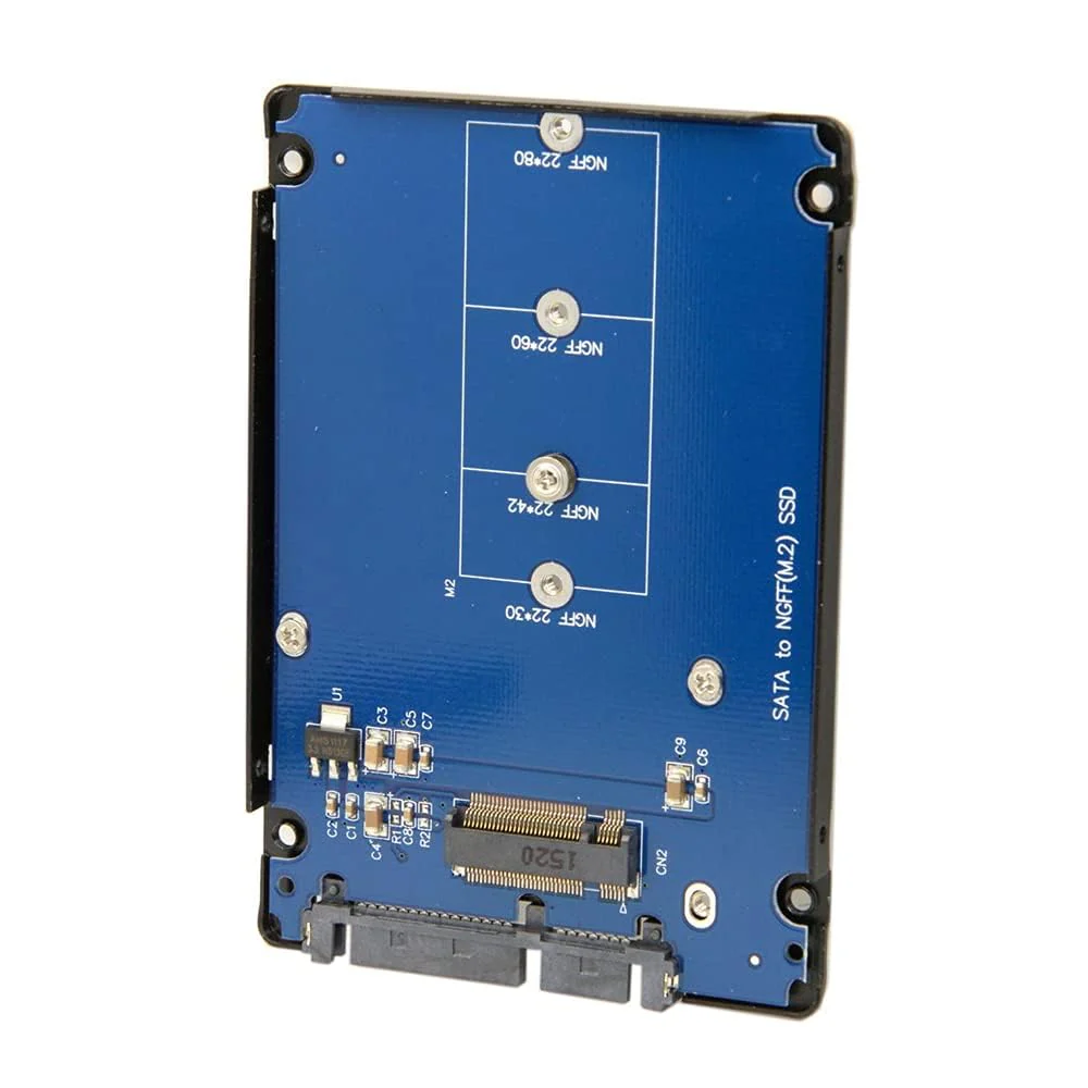 NFHK B+M Key Socket 2 M.2 NGFF (SATA) SSD to 2.5 SATA Adapter Card Adapter with Black Metal Case NGFF B-key to SATA - Image 4