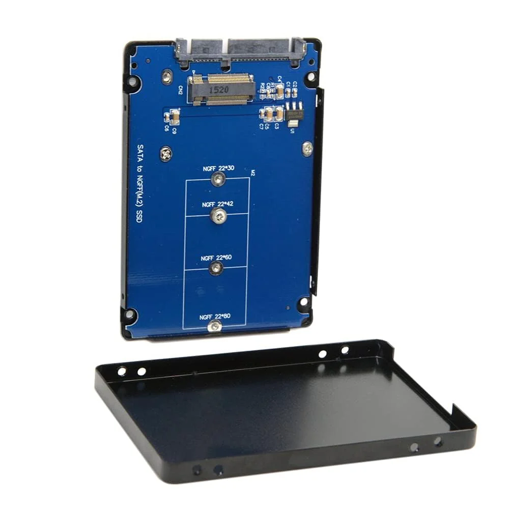 NFHK B+M Key Socket 2 M.2 NGFF (SATA) SSD to 2.5 SATA Adapter Card Adapter with Black Metal Case NGFF B-key to SATA - Image 5