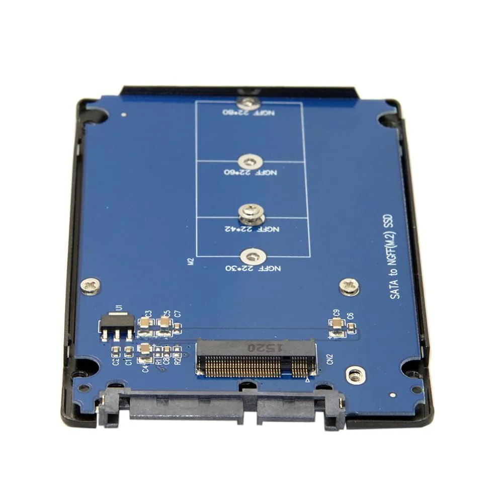 NFHK B+M Key Socket 2 M.2 NGFF (SATA) SSD to 2.5 SATA Adapter Card Adapter with Black Metal Case NGFF B-key to SATA - Image 6