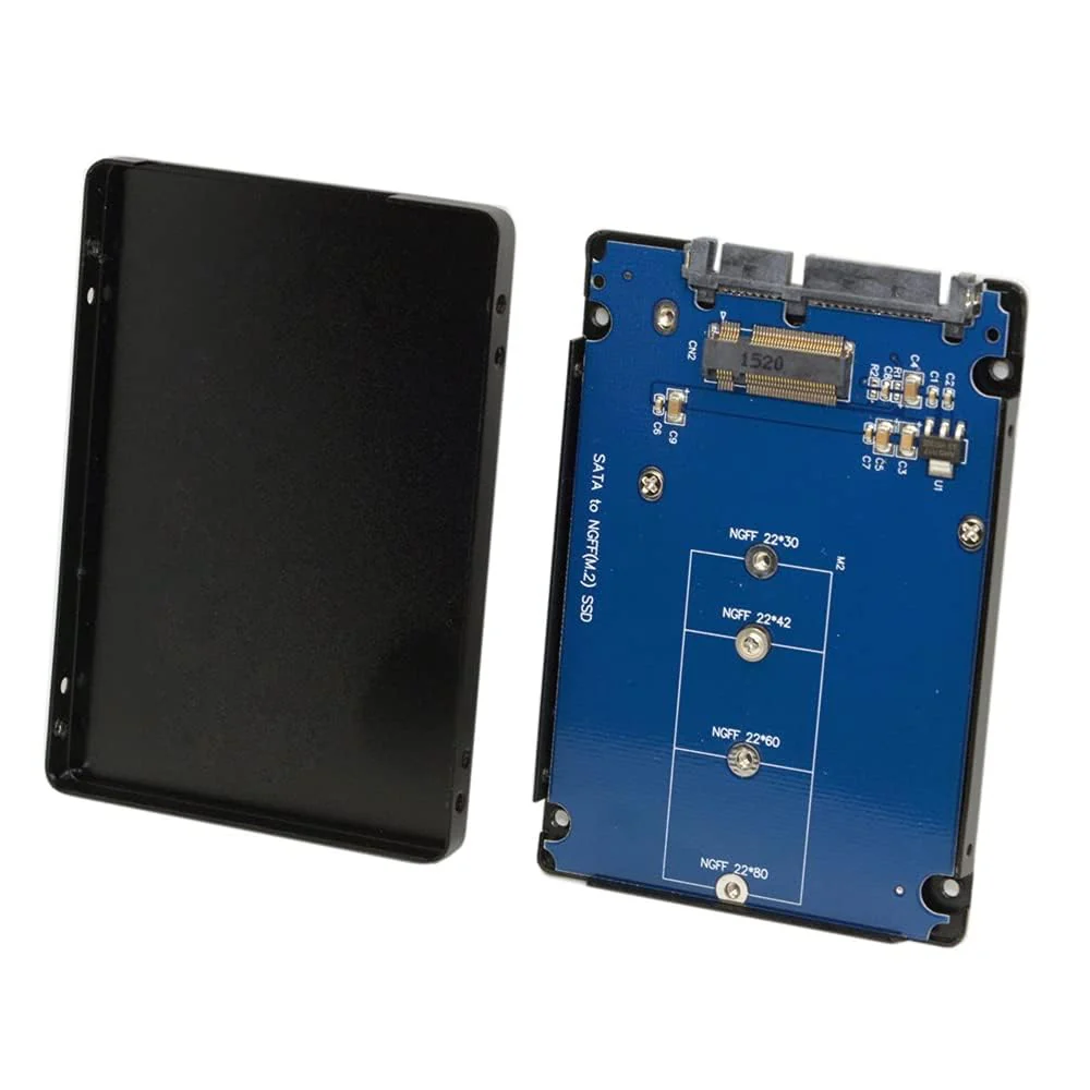 NFHK B+M Key Socket 2 M.2 NGFF (SATA) SSD to 2.5 SATA Adapter Card Adapter with Black Metal Case NGFF B-key to SATA - Image 8
