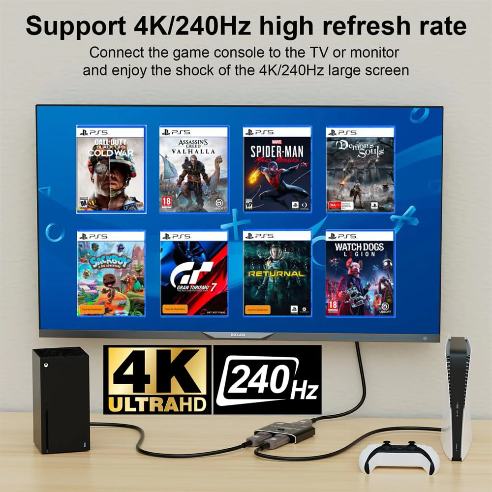 NFHK DP DisplayPort 2.0 Bi-Direction 2x1 Switch Splitter Selector Hub Support HDCP SST Extended 16K@60hz 4K@240hz Convertor DP 2x1 Switch - Image 4