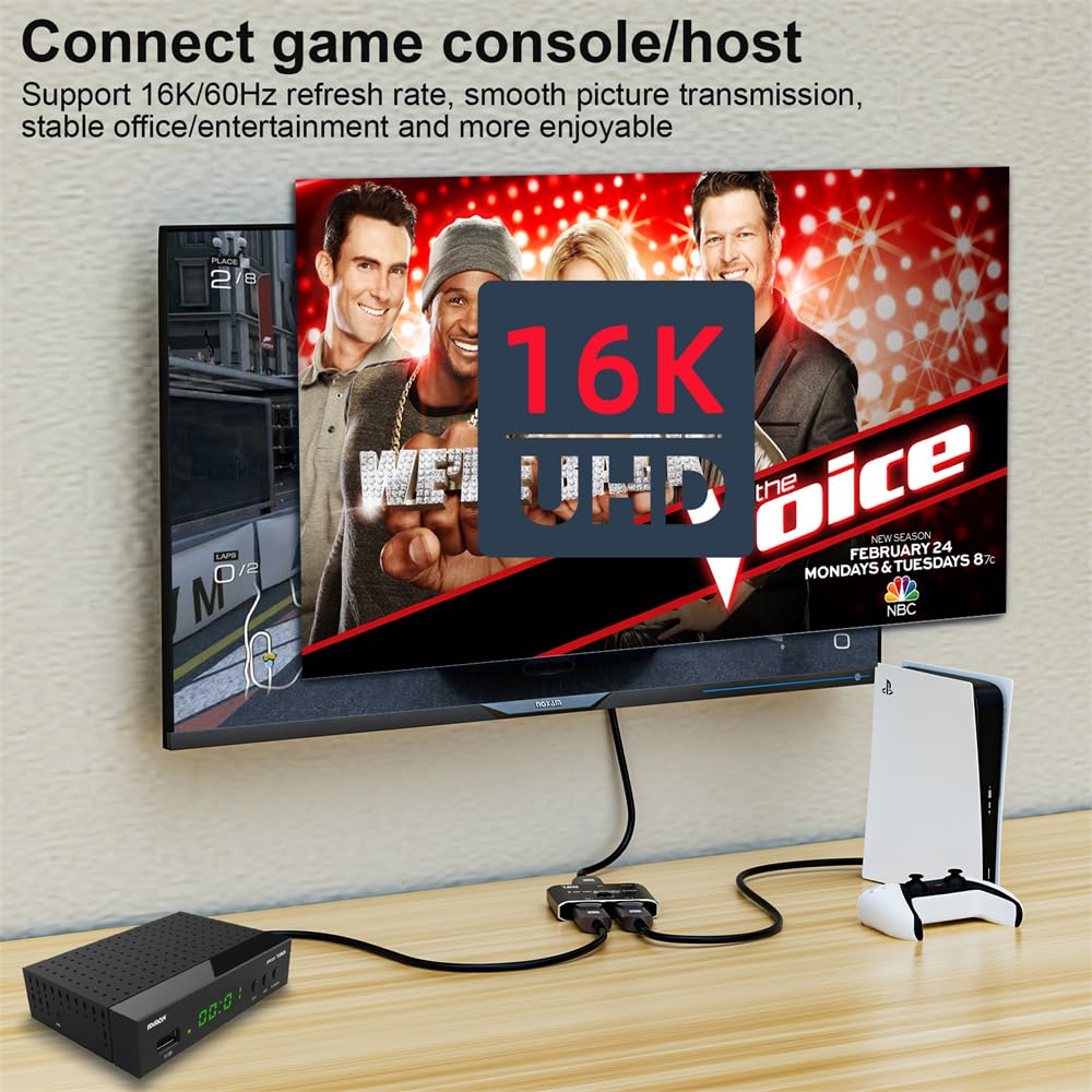 NFHK DP DisplayPort 2.0 Bi-Direction 2x1 Switch Splitter Selector Hub Support HDCP SST Extended 16K@60hz 4K@240hz Convertor DP 2x1 Switch - Image 5