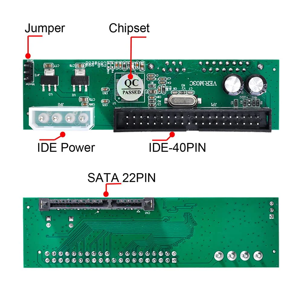 NFHK SATA Disk to IDE/PATA 40Pin Motherboard Converter Adapter PCBA for Desktop & 2.5 3.5" Hard Disk Drive 3.5INCH SATA Disk to IDE Host - Image 7