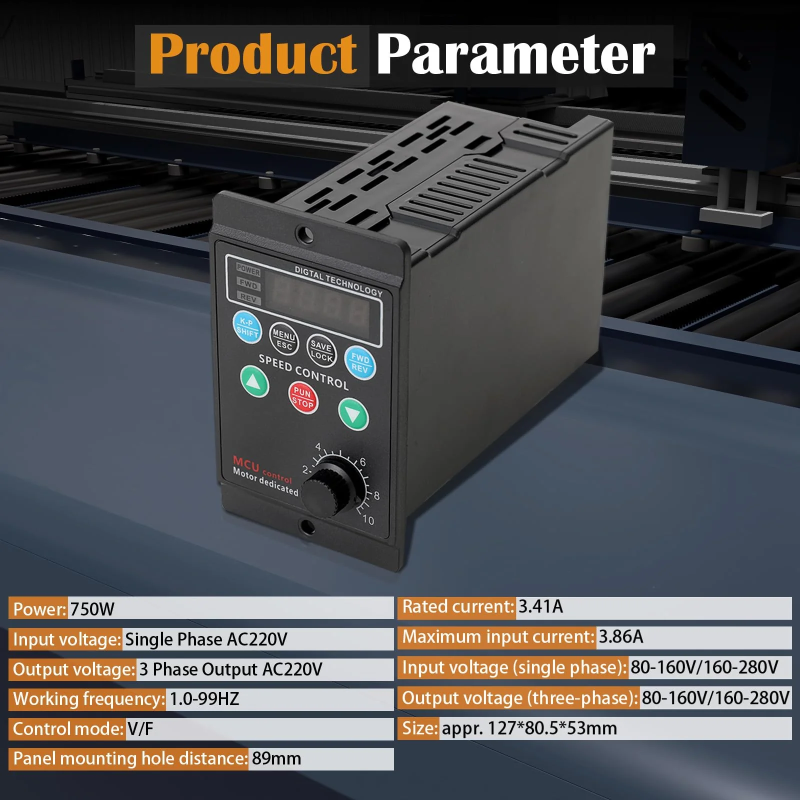 NICCOO Frequency Converter, 750 W VFD Frequency Converter Inverter Drive Inverter Variable Frequency Driver Inverter, Single-Phase Input and Three-Phase Output, for 3 Phase Three-Phase Motors - Image 2